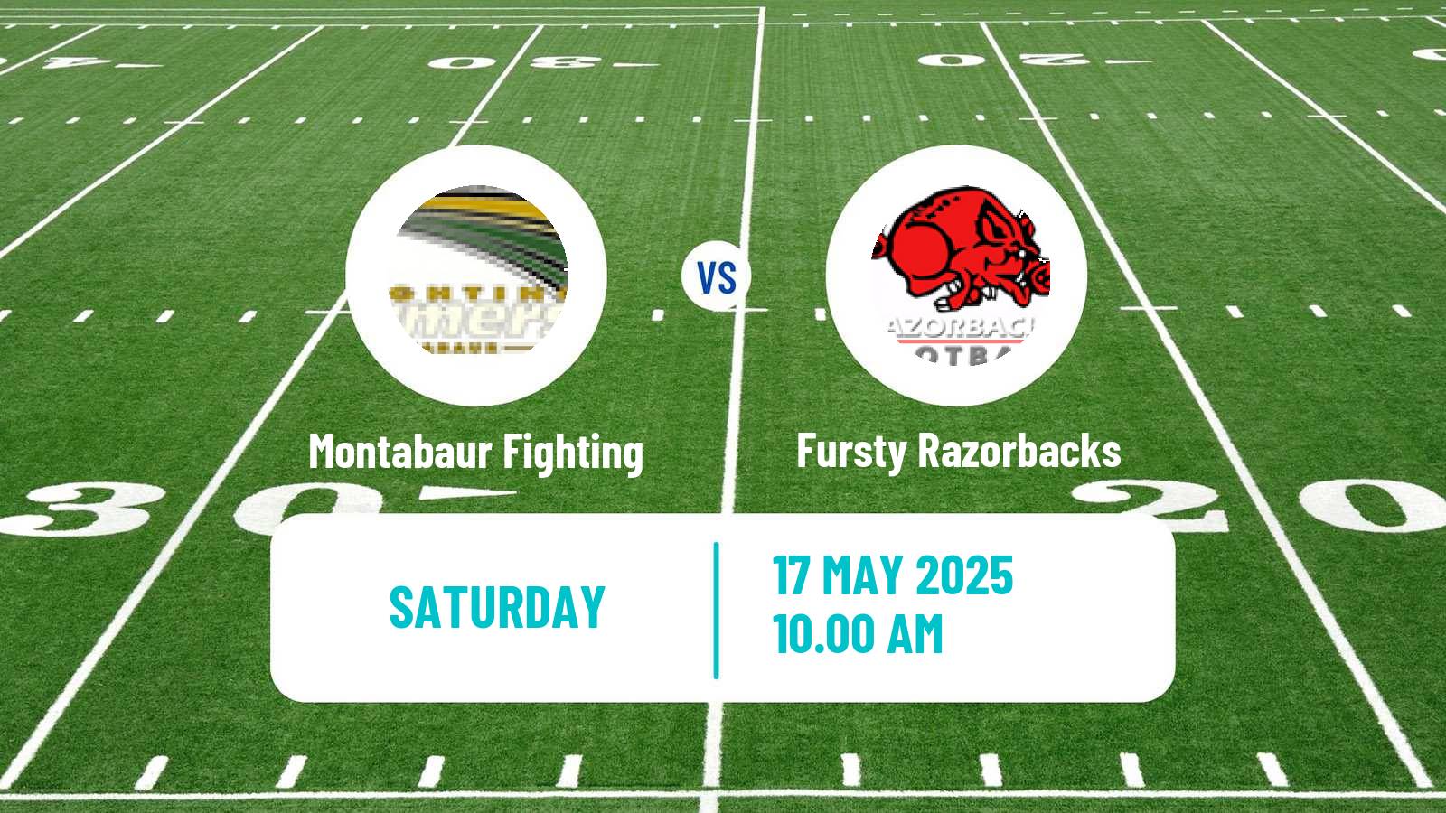 American football German GFL 2 Montabaur Fighting - Fursty Razorbacks