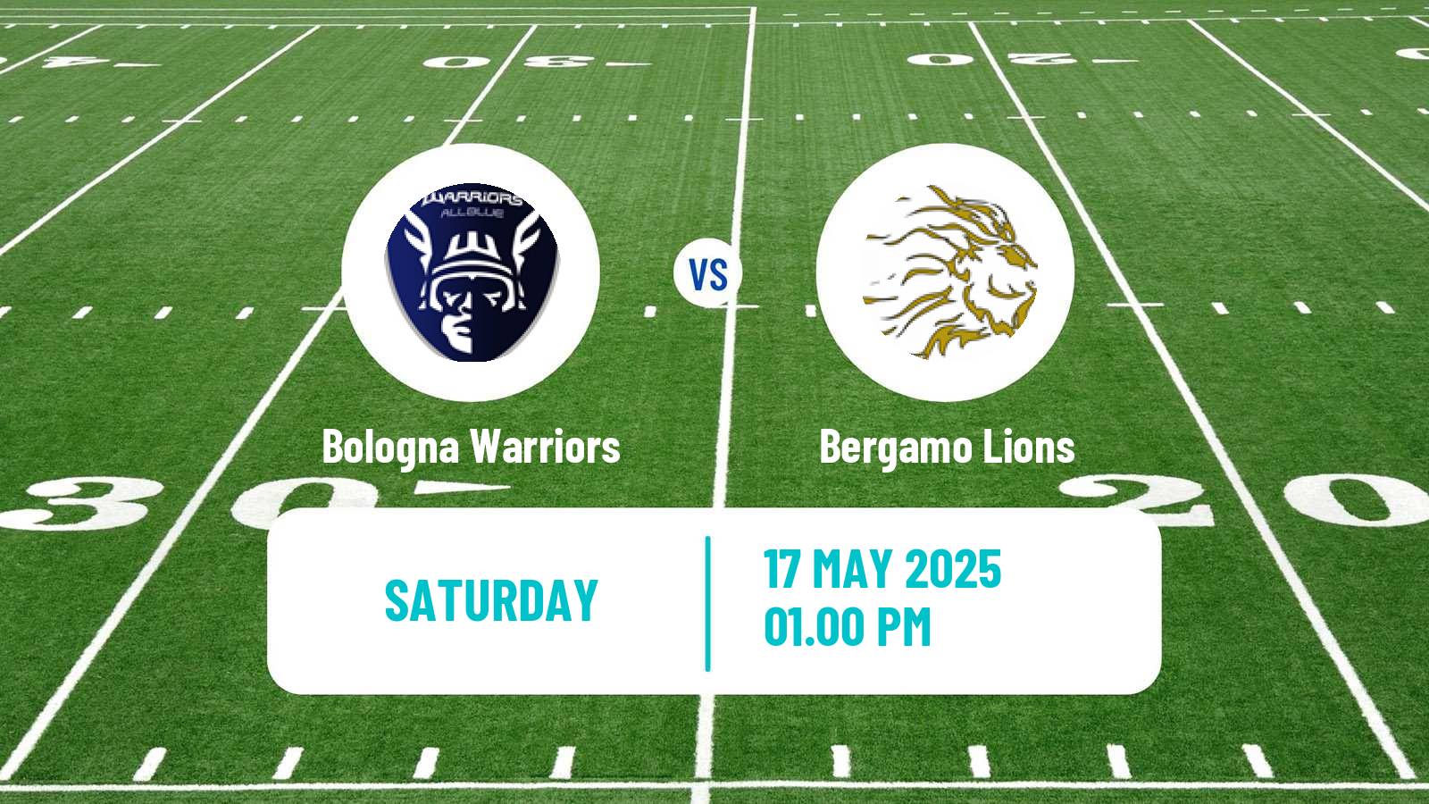 American football Italian IFL Bologna Warriors - Bergamo Lions