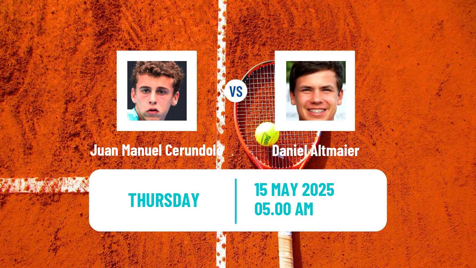 Tennis Turin 2 Challenger Men Juan Manuel Cerundolo - Daniel Altmaier