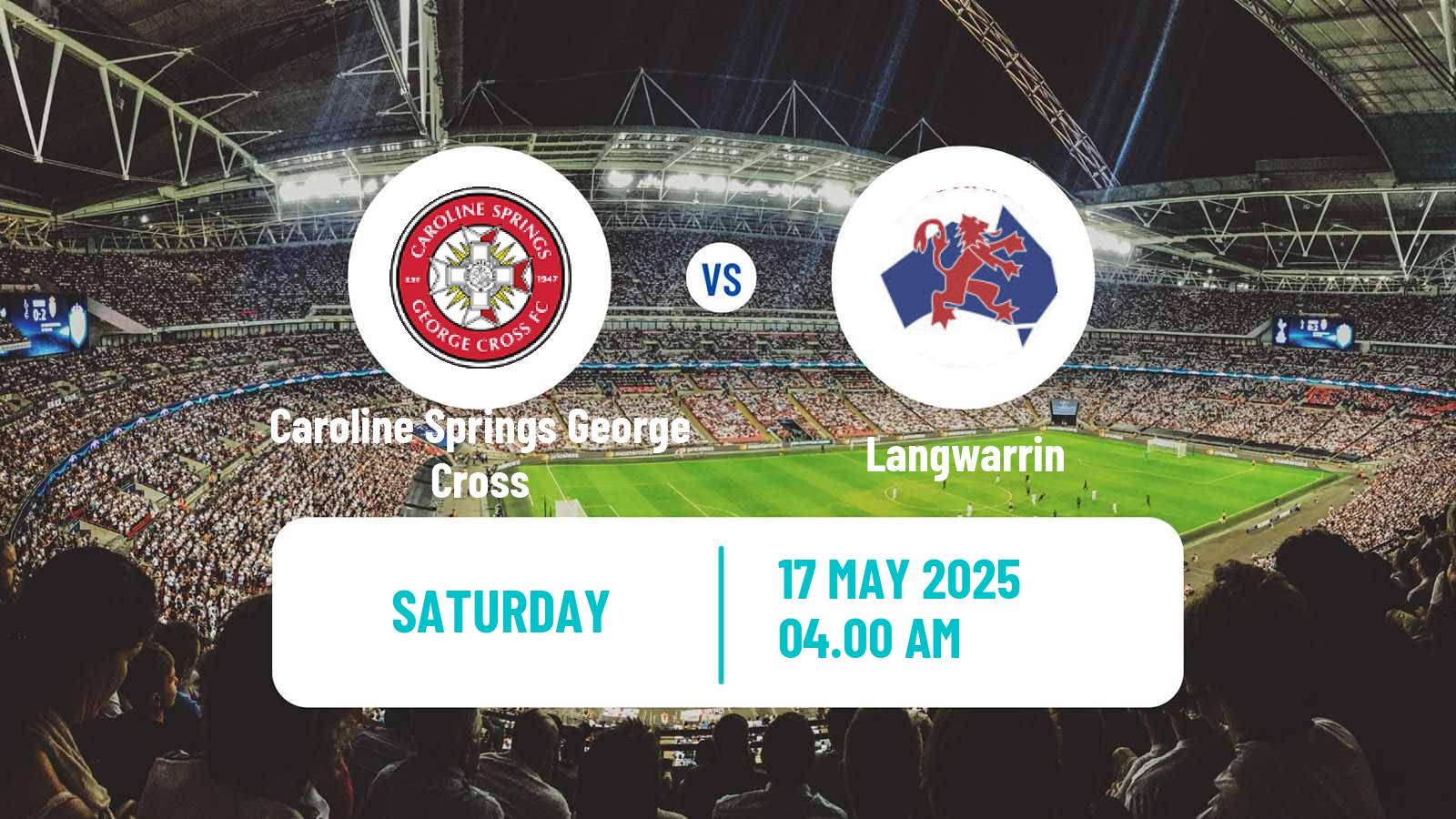Soccer Australian Victoria Premier League Caroline Springs George Cross - Langwarrin