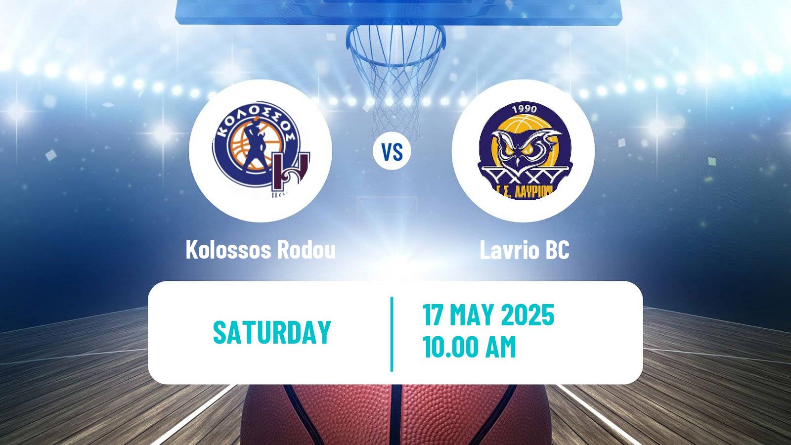 Basketball Greek Basket League A1 Kolossos Rodou - Lavrio