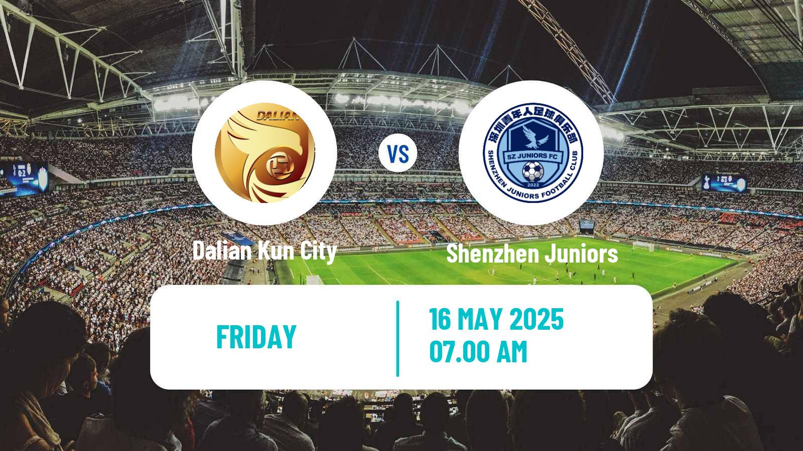Soccer Chinese Jia League Dalian Kun City - Shenzhen Juniors