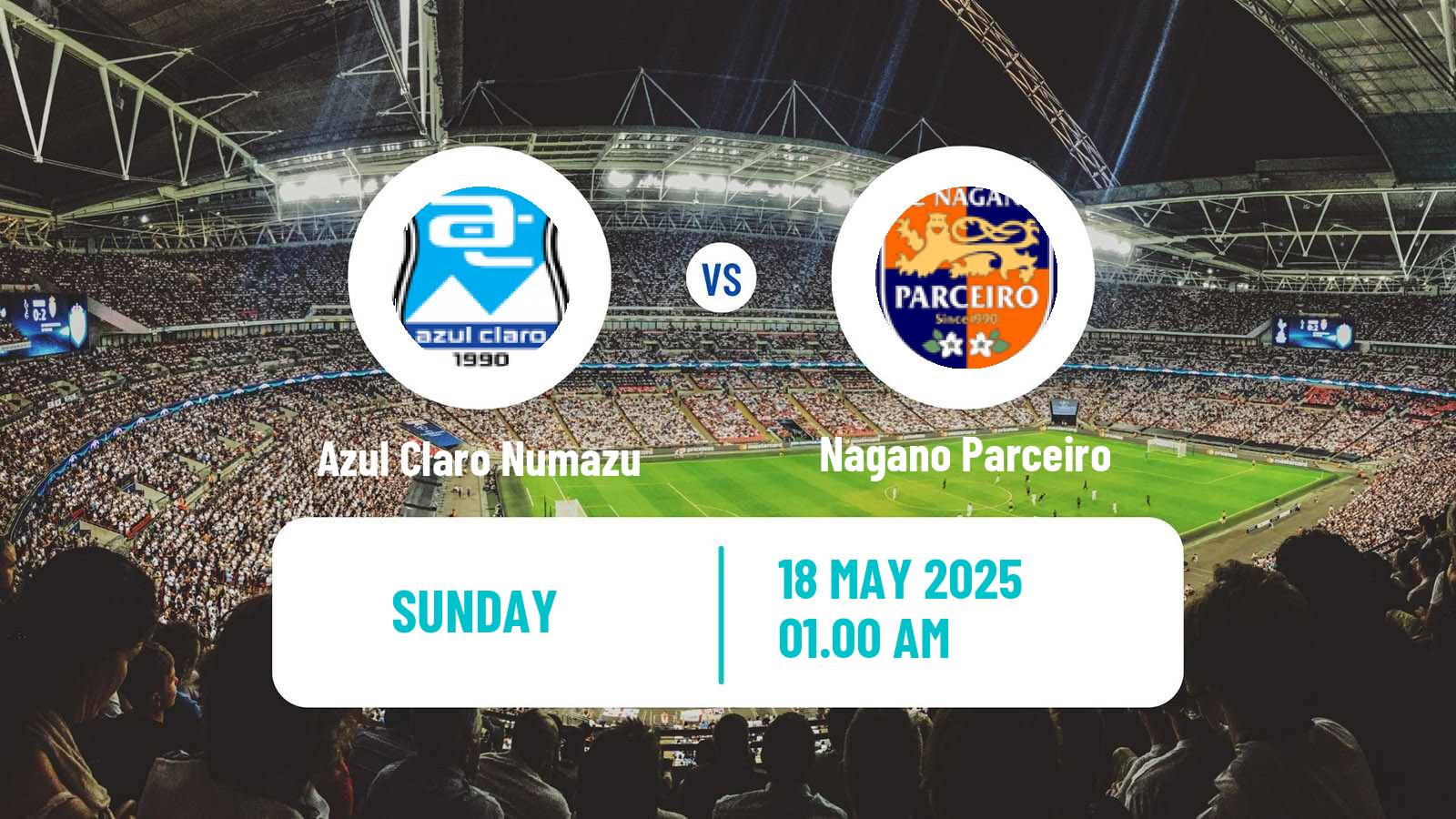 Soccer Japan J3 League Azul Claro Numazu - Nagano Parceiro