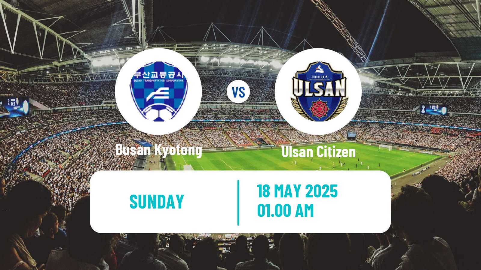 Soccer South Korean K3 League Busan Kyotong - Ulsan Citizen