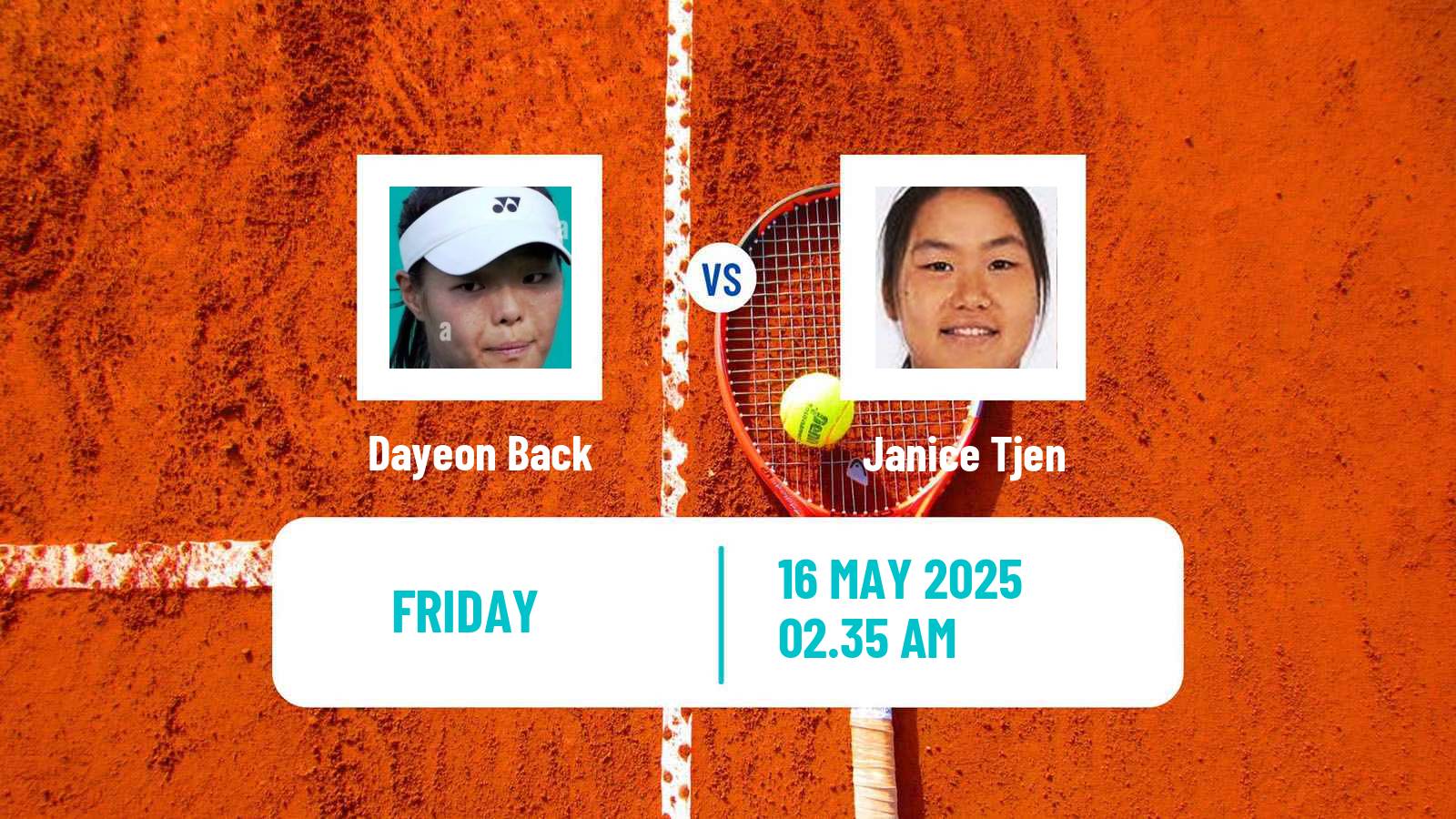 Tennis ITF W35 Changwon Women Dayeon Back - Janice Tjen