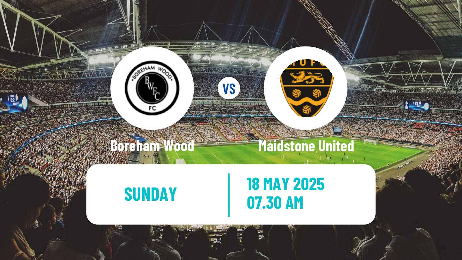 Soccer English National League South Boreham Wood - Maidstone United
