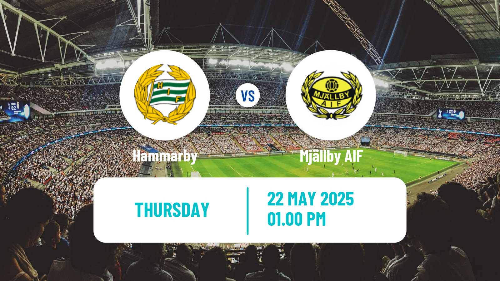 Soccer Swedish Allsvenskan Hammarby - Mjällby