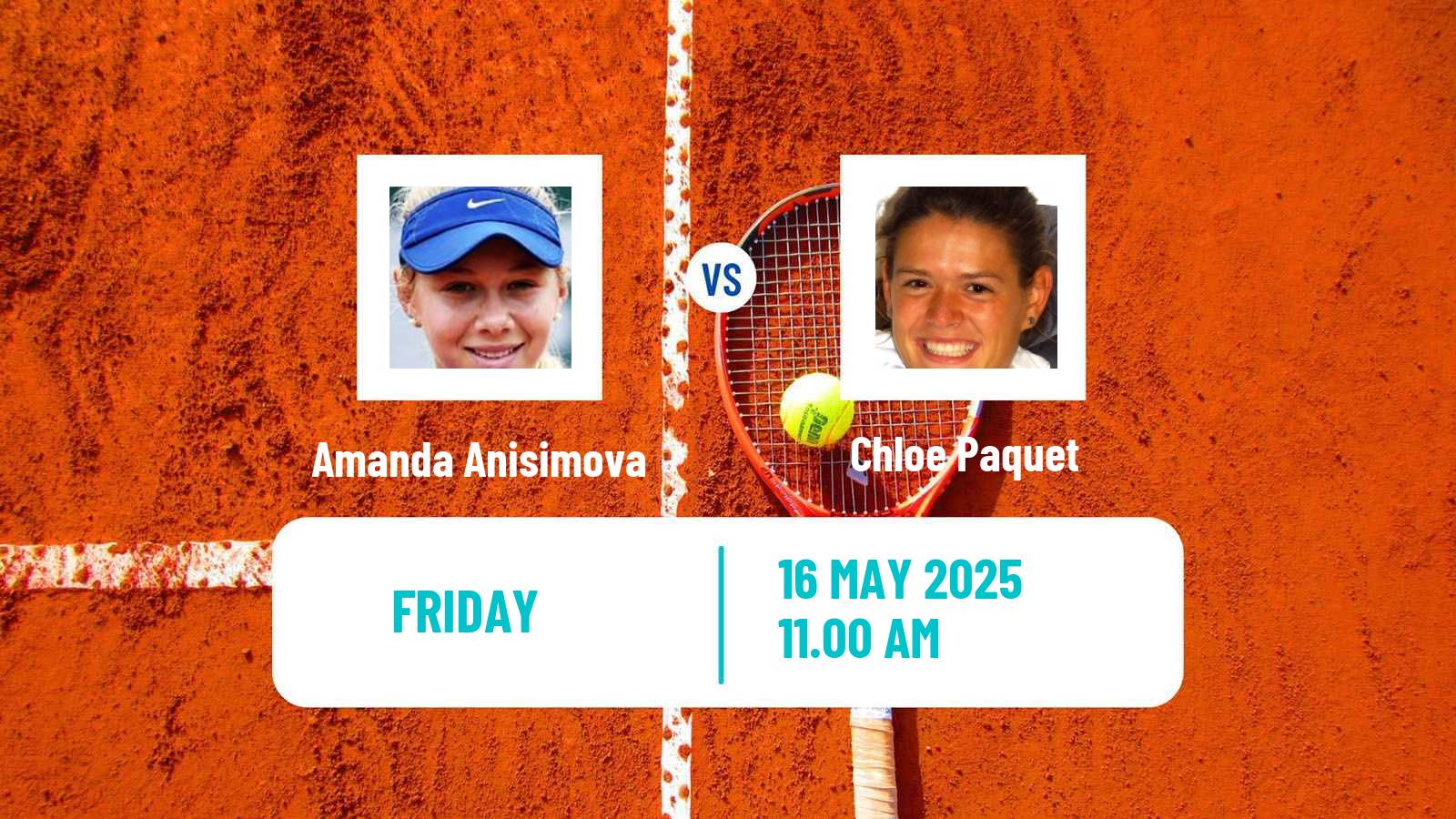 Tennis Paris Challenger Women Amanda Anisimova - Chloe Paquet