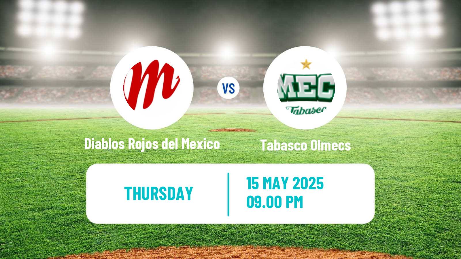 Baseball LMB Diablos Rojos del Mexico - Tabasco Olmecs