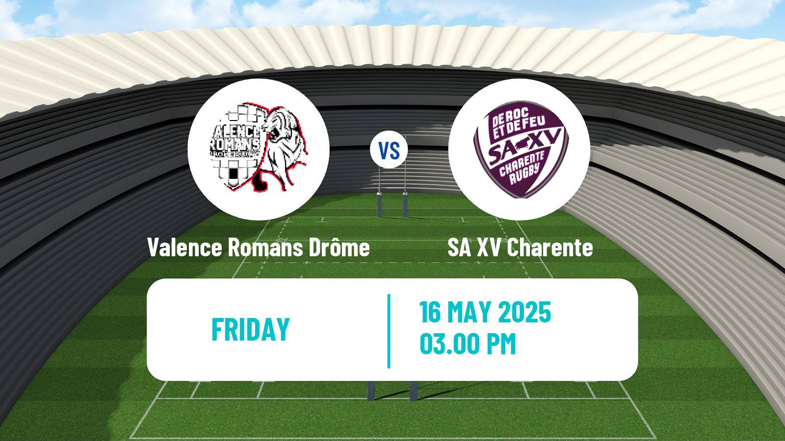 Rugby union French Pro D2 Valence Romans Drôme - SA XV Charente