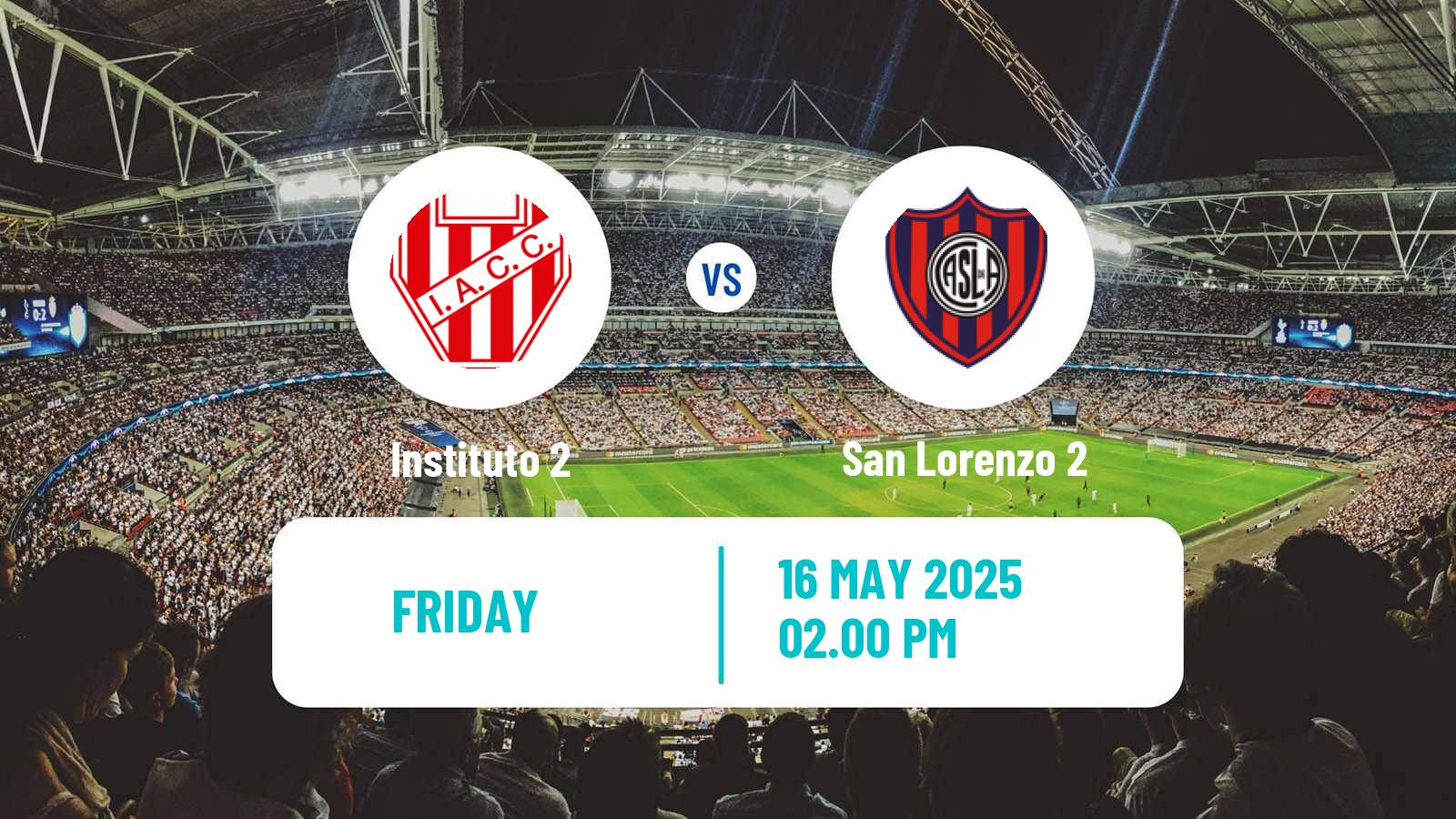 Soccer Argentinian Reserve League Instituto 2 - San Lorenzo 2