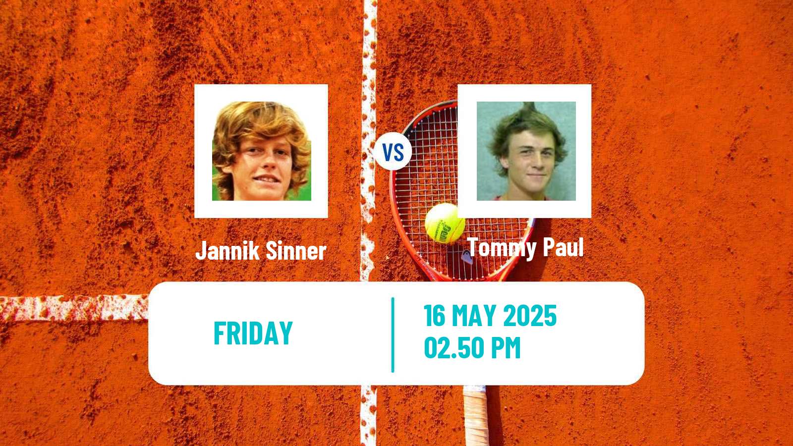Tennis ATP Roma Jannik Sinner - Tommy Paul