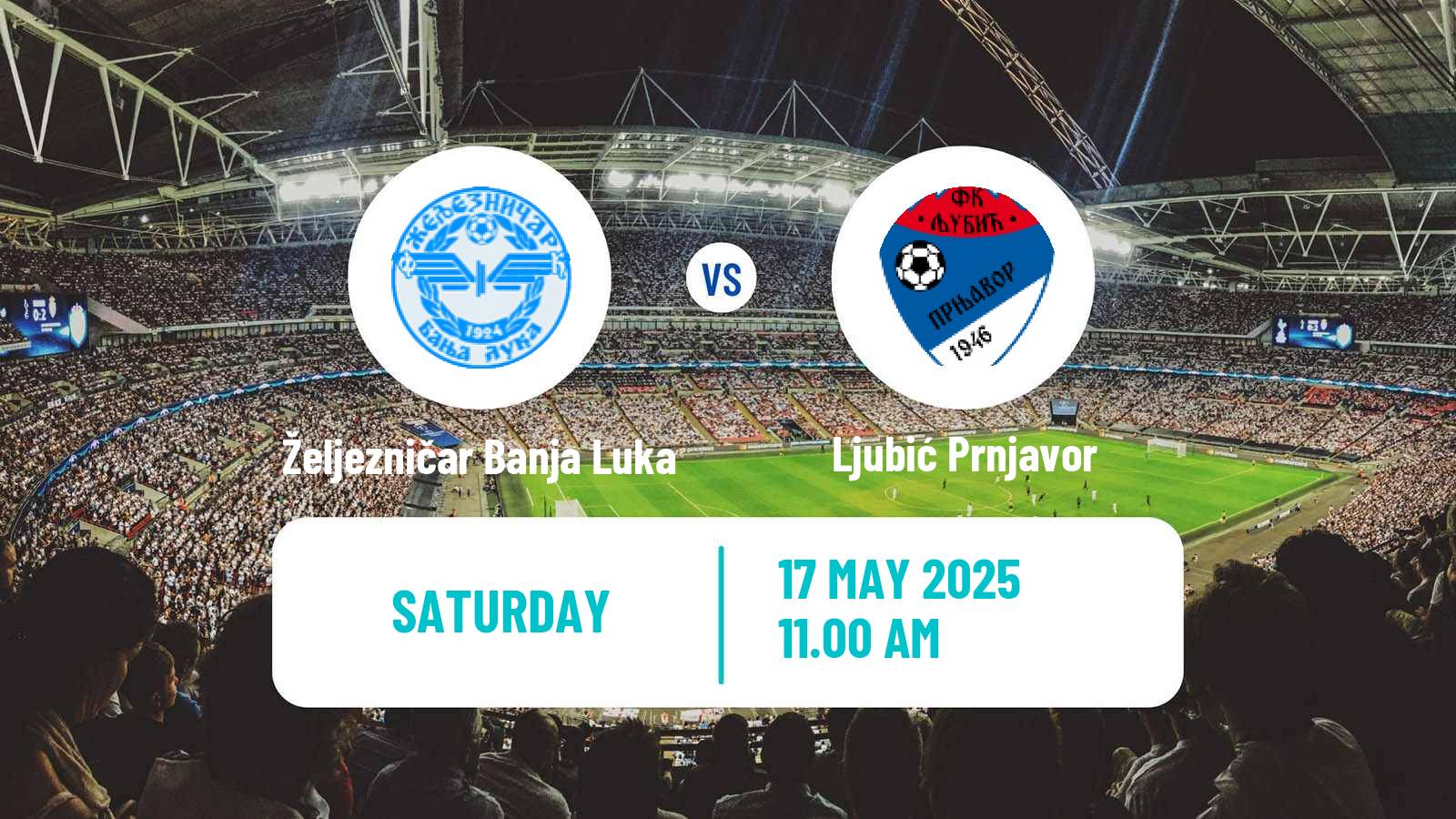 Soccer Bosnian Prva Liga RS Željezničar Banja Luka - Ljubić Prnjavor