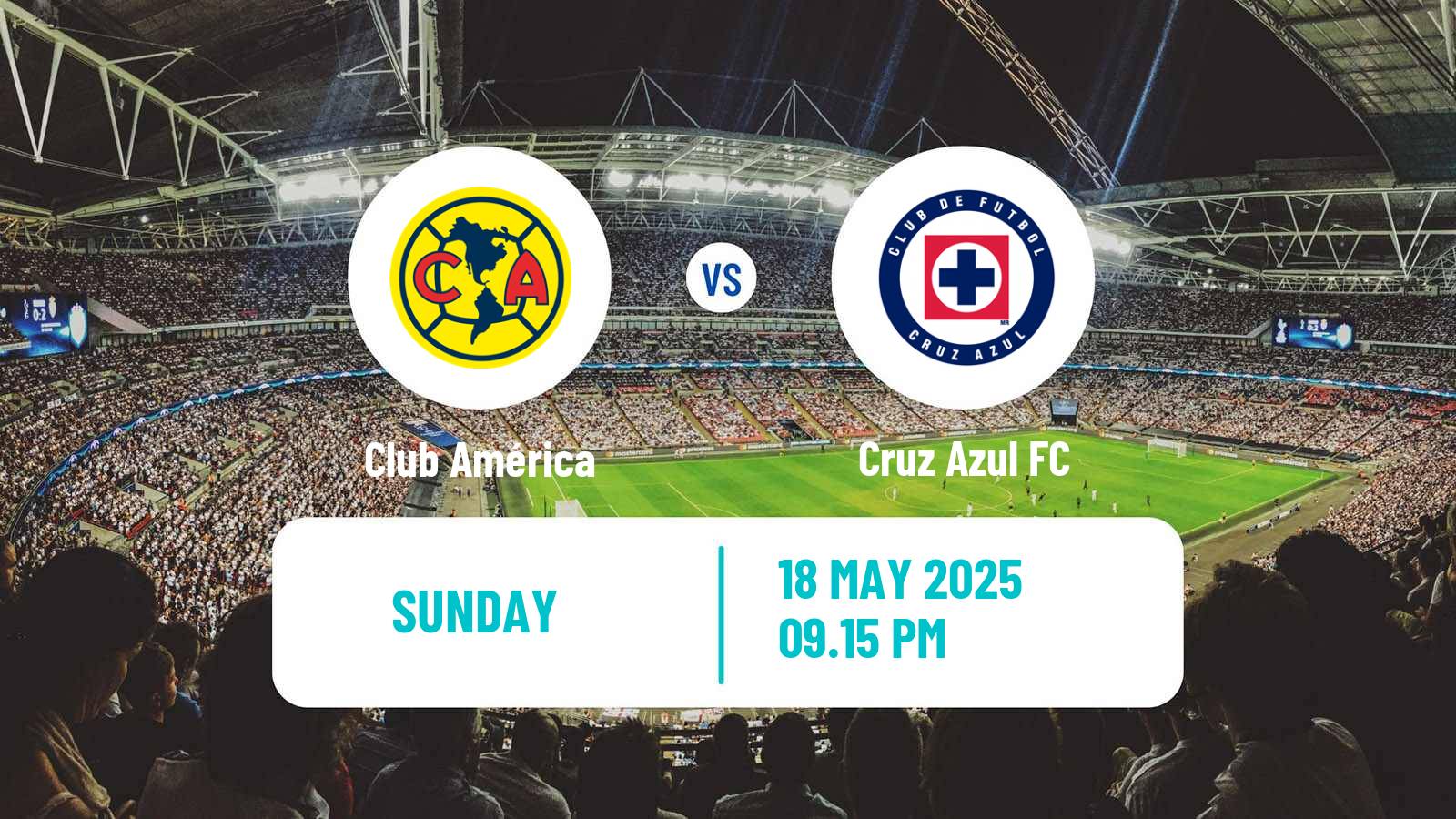 Soccer Mexican Liga MX Club América - Cruz Azul