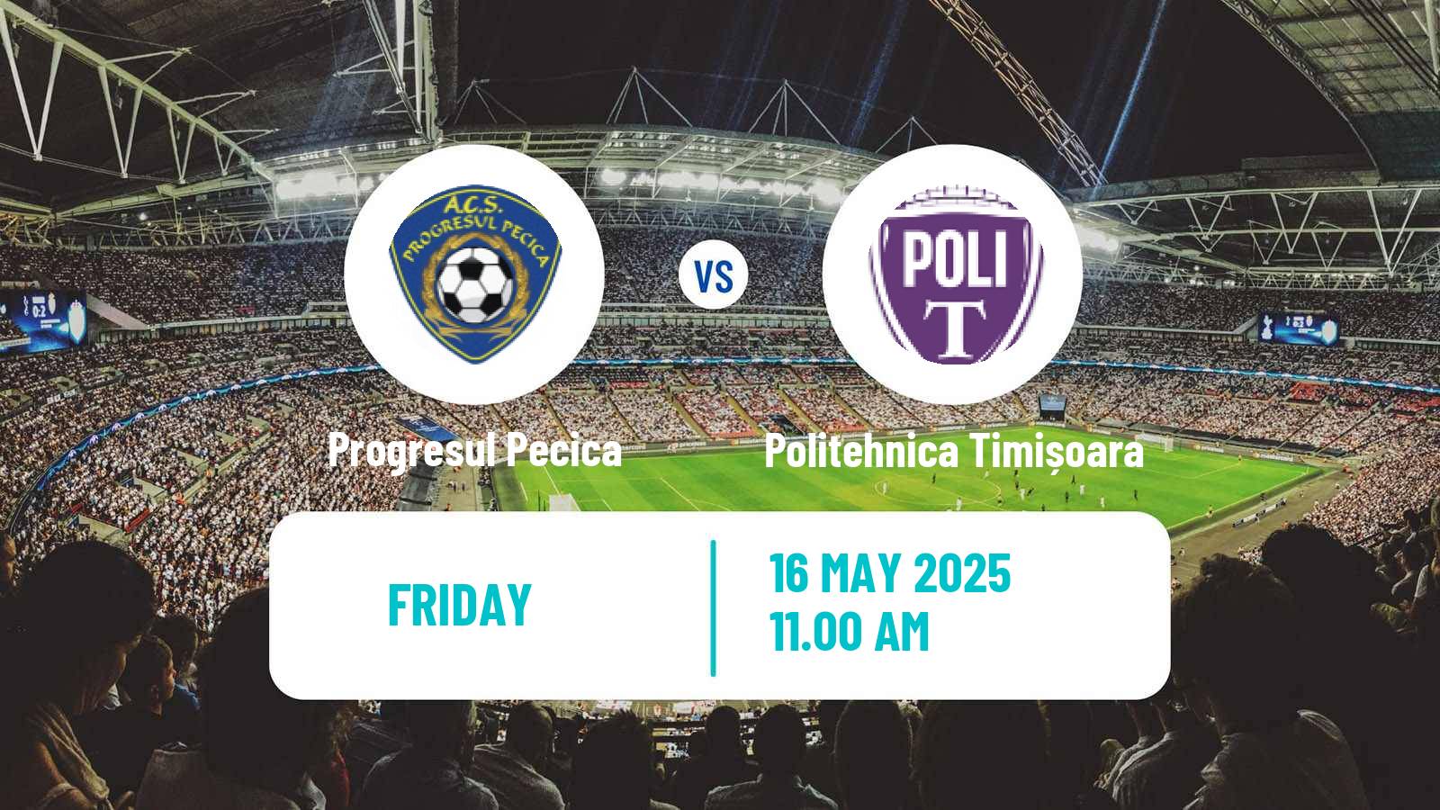 Soccer Romanian Liga 3 - Seria 9 Progresul Pecica - Politehnica Timișoara