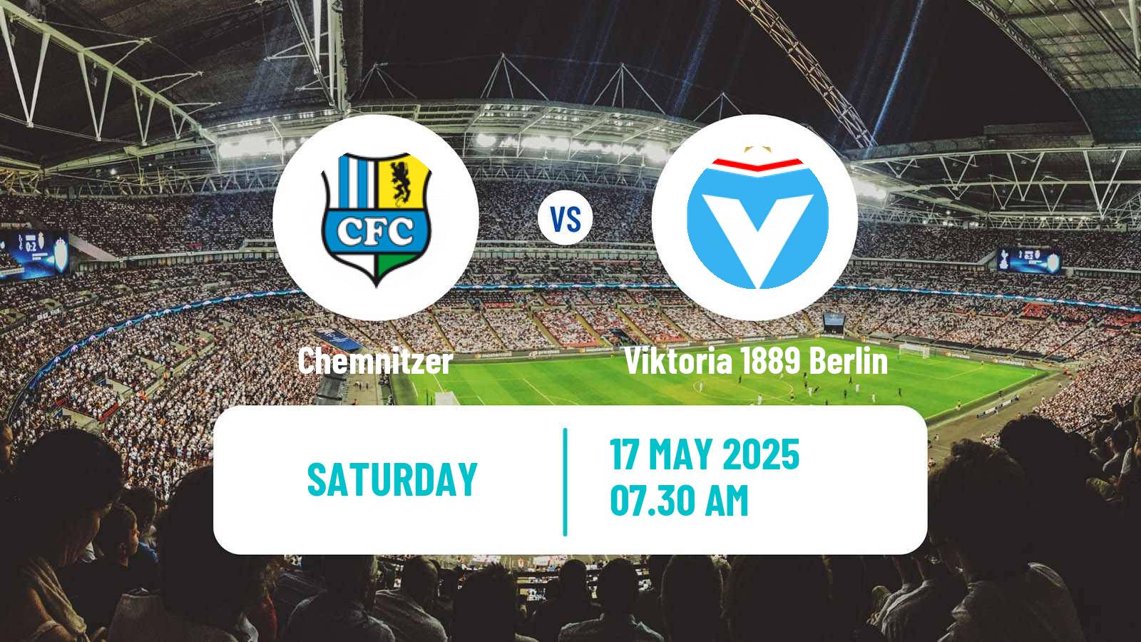 Soccer German Regionalliga Nordost Chemnitzer - Viktoria 1889 Berlin