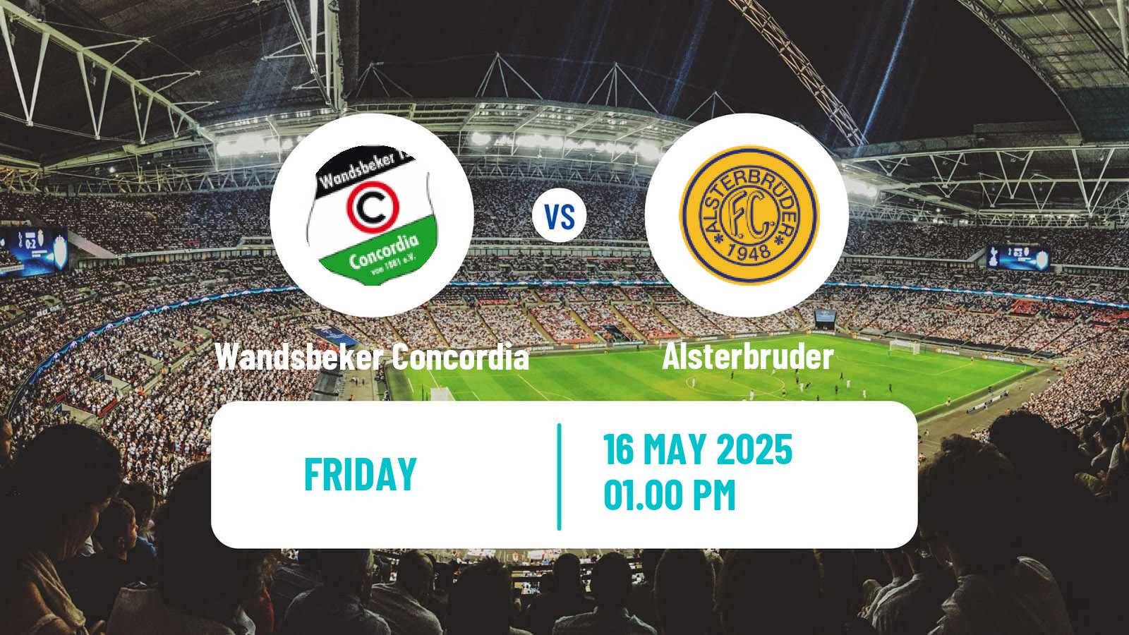 Soccer German Oberliga Hamburg Wandsbeker Concordia - Alsterbruder