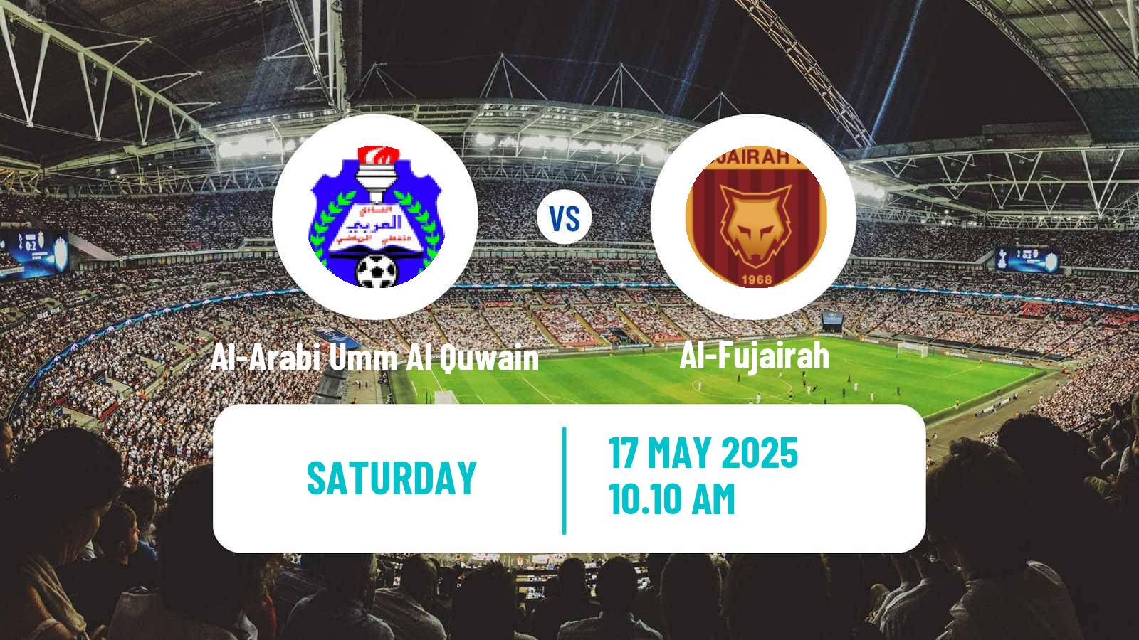 Soccer UAE Division 1 Al-Arabi Umm Al Quwain - Al-Fujairah