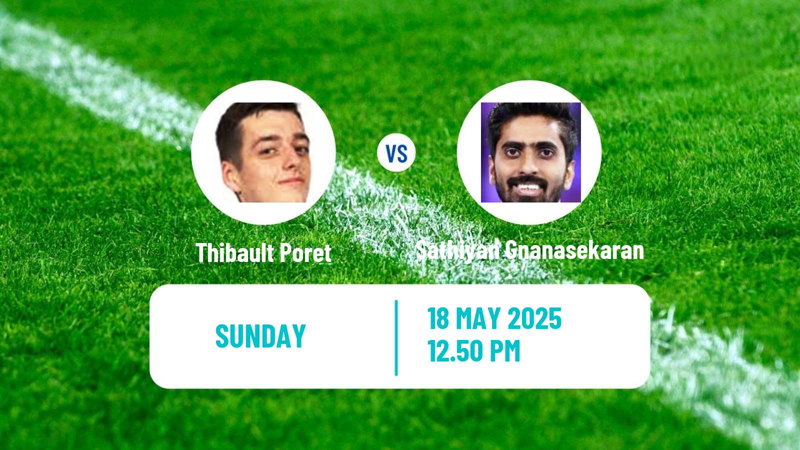 Table tennis World Championships Men Thibault Poret - Sathiyan Gnanasekaran