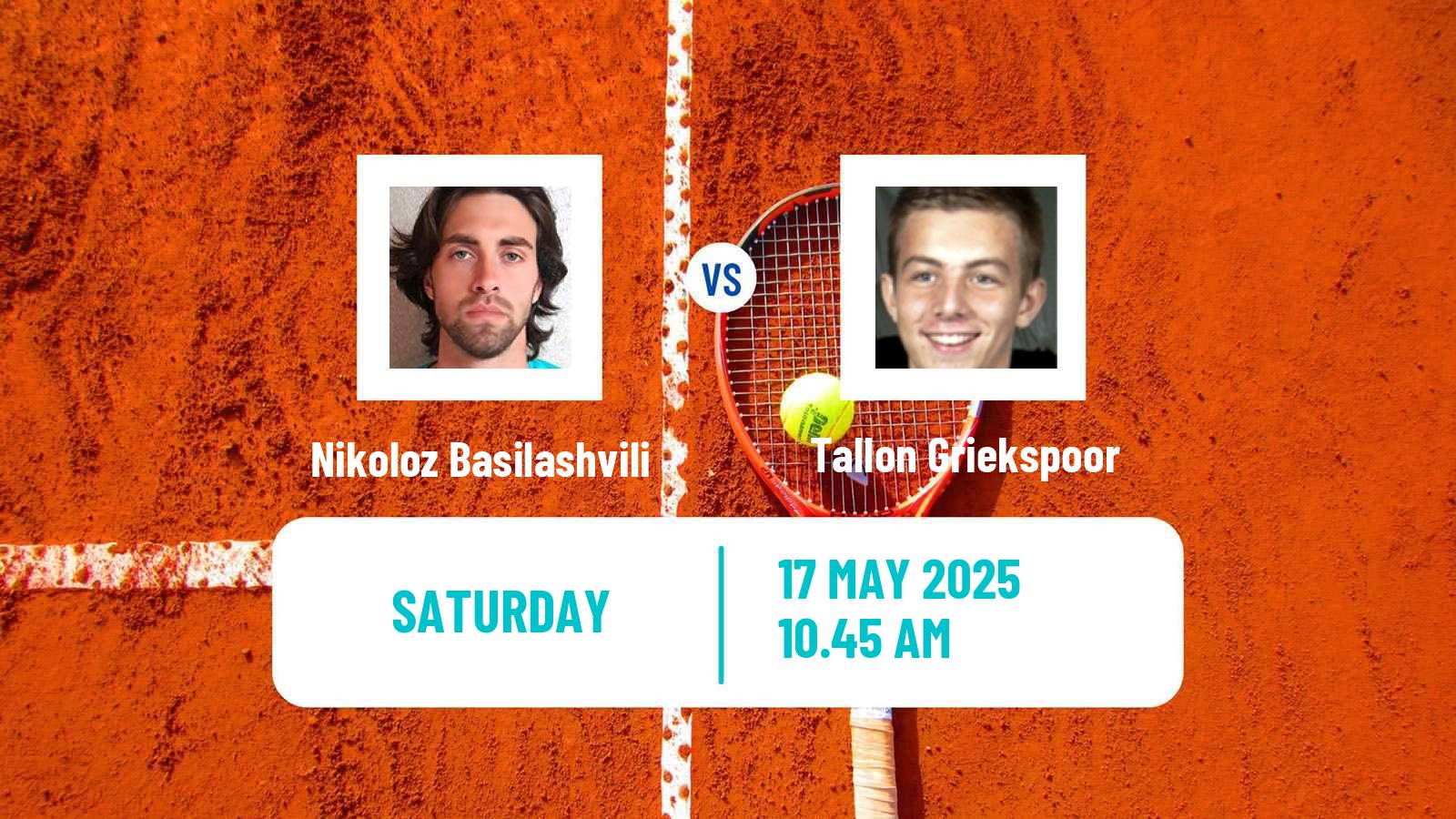 Tennis Bordeaux Challenger Men Nikoloz Basilashvili - Tallon Griekspoor