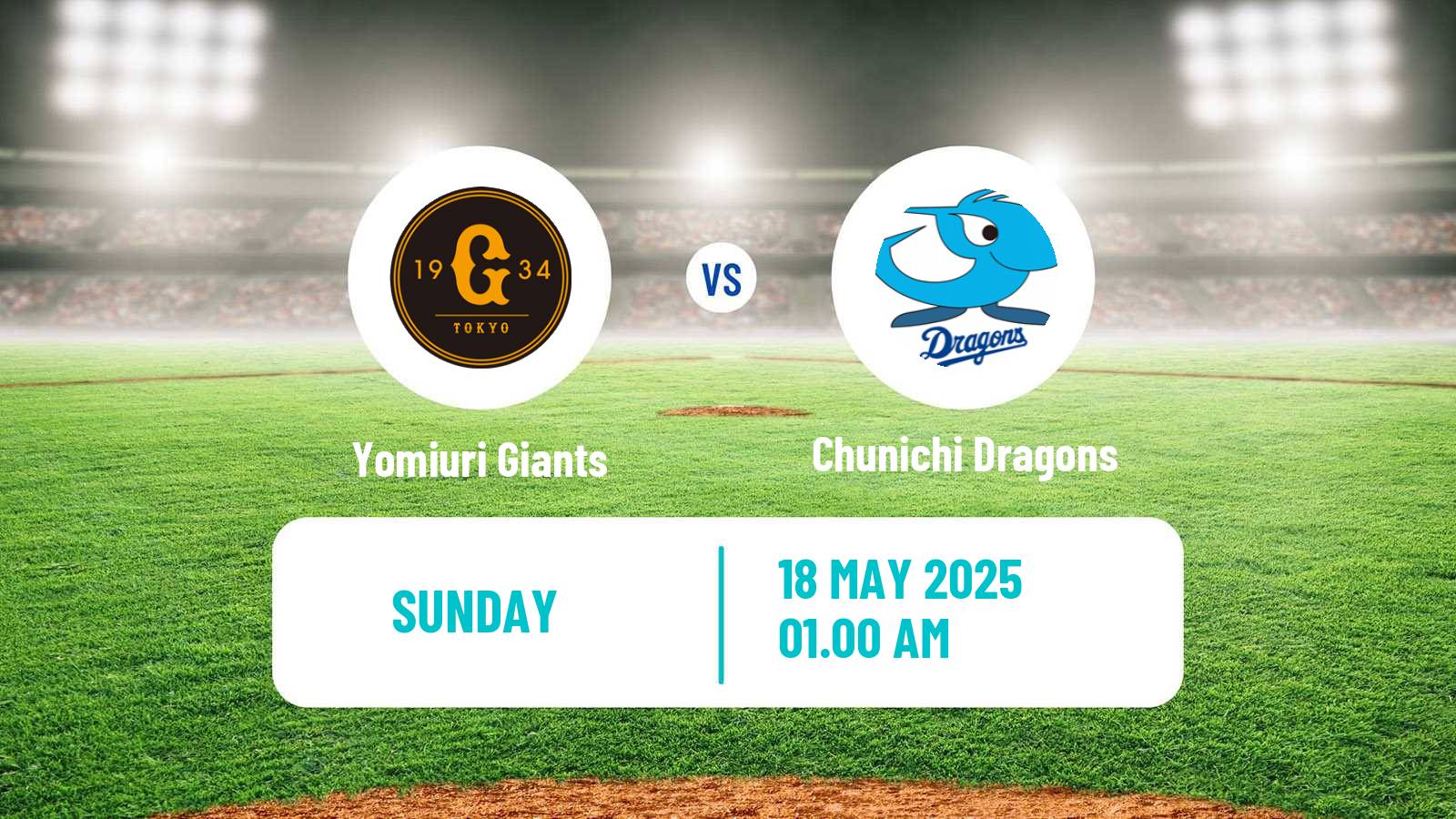 Baseball NPB Yomiuri Giants - Chunichi Dragons