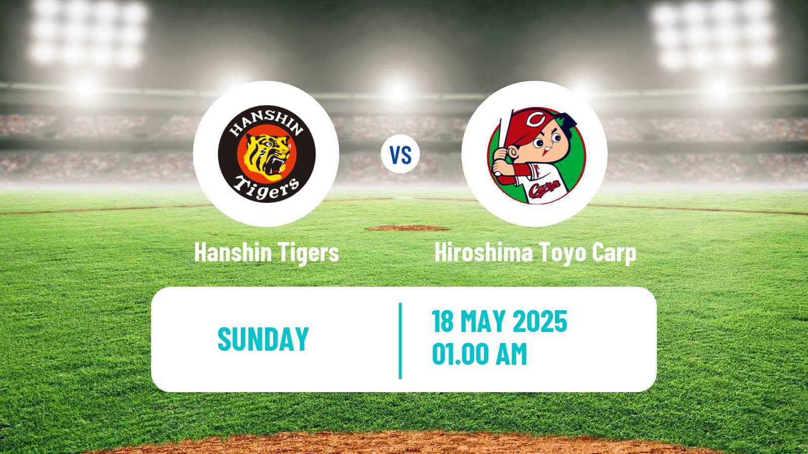 Baseball NPB Hanshin Tigers - Hiroshima Toyo Carp