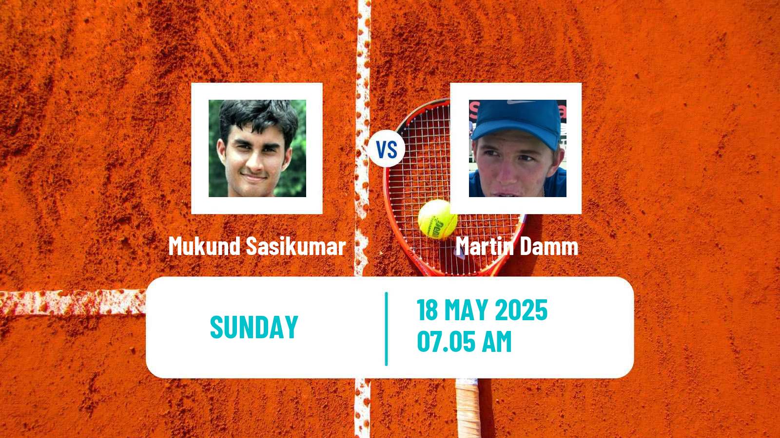Tennis Tbilisi Challenger Men 2025 Mukund Sasikumar - Martin Damm