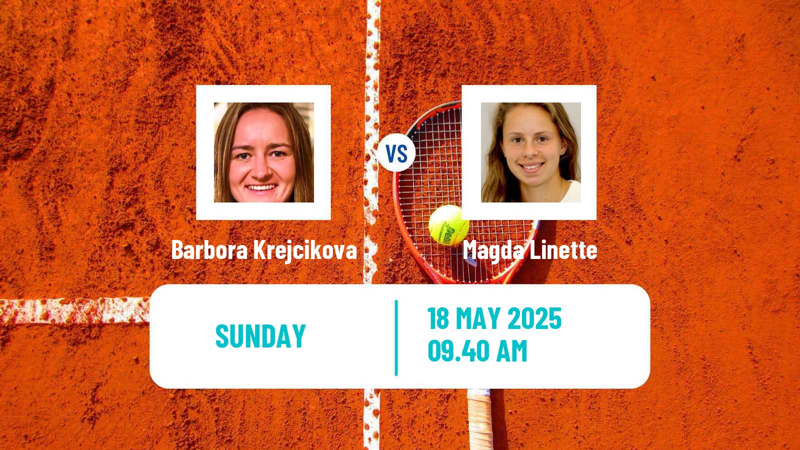 Tennis WTA Strasbourg Barbora Krejcikova - Magda Linette