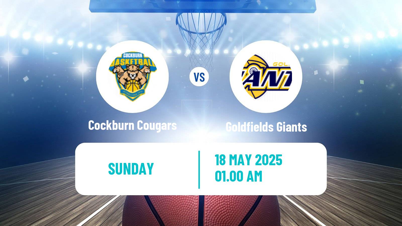 Basketball Australian NBL1 West Cockburn Cougars - Goldfields Giants