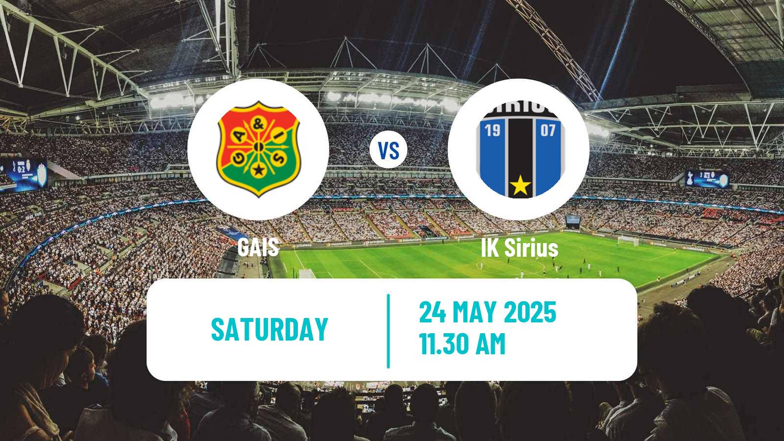 Soccer Swedish Allsvenskan GAIS - Sirius