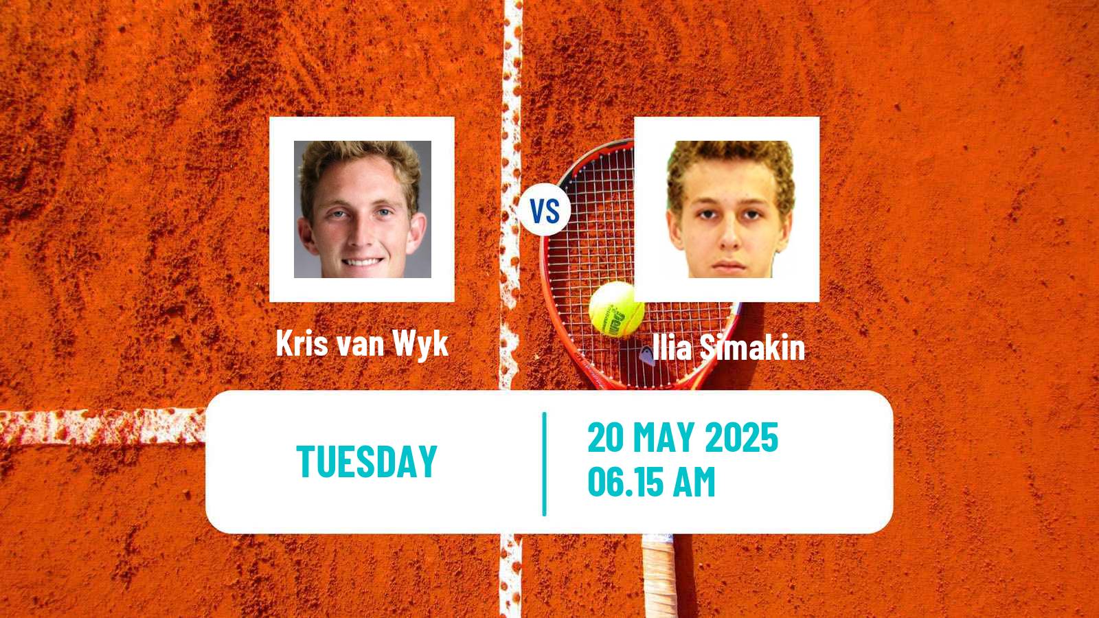 Tennis Tbilisi Challenger Men Kris van Wyk - Ilia Simakin