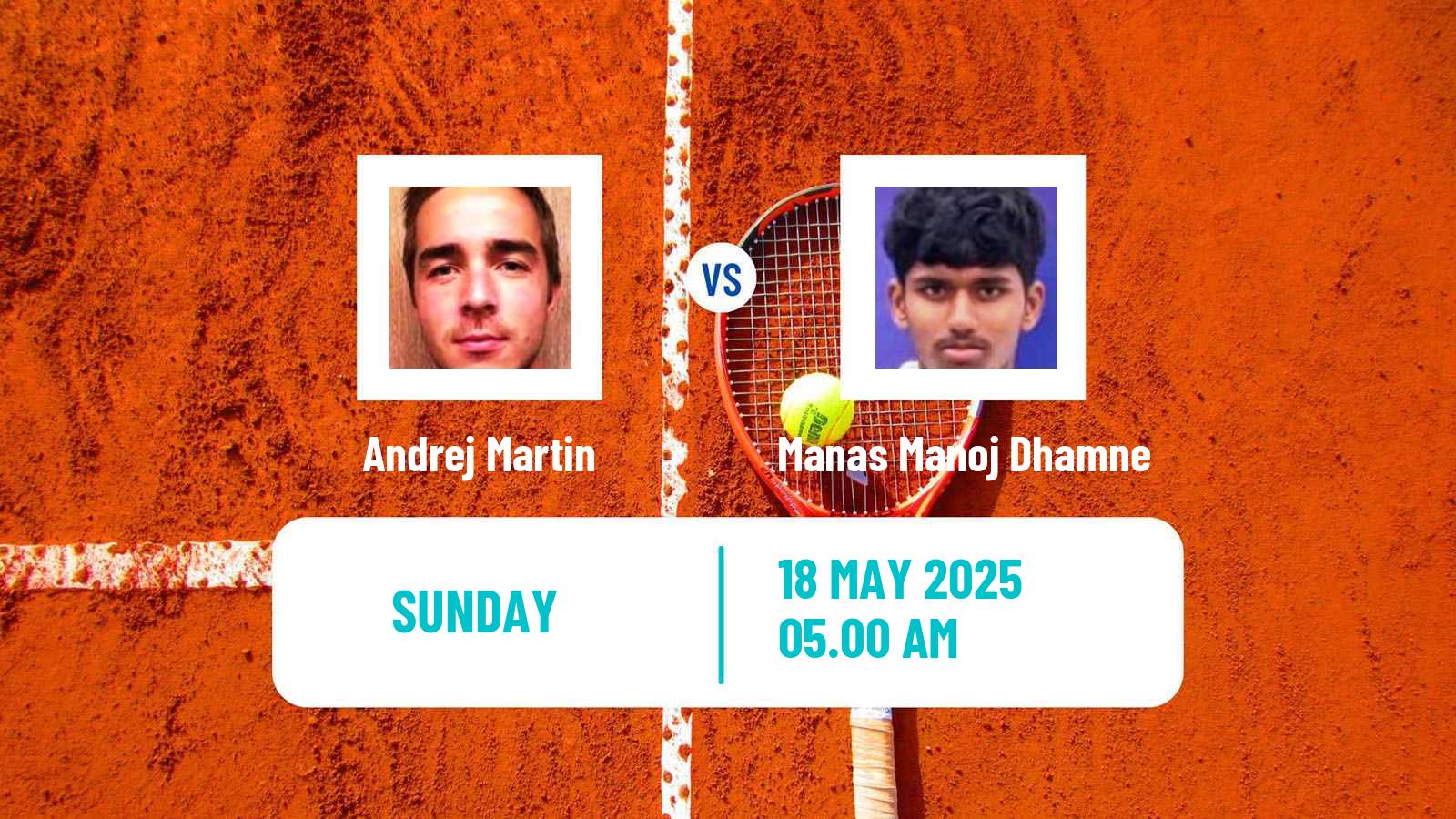 Tennis Skopje Challenger Men Andrej Martin - Manas Manoj Dhamne