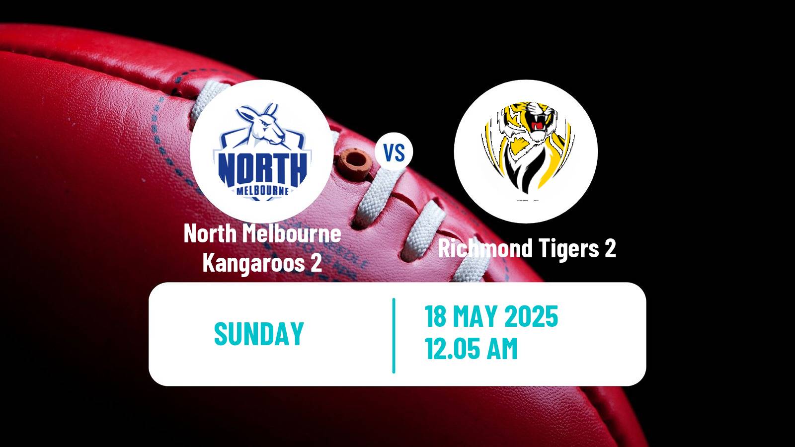Aussie rules VFL North Melbourne Kangaroos 2 - Richmond Tigers 2