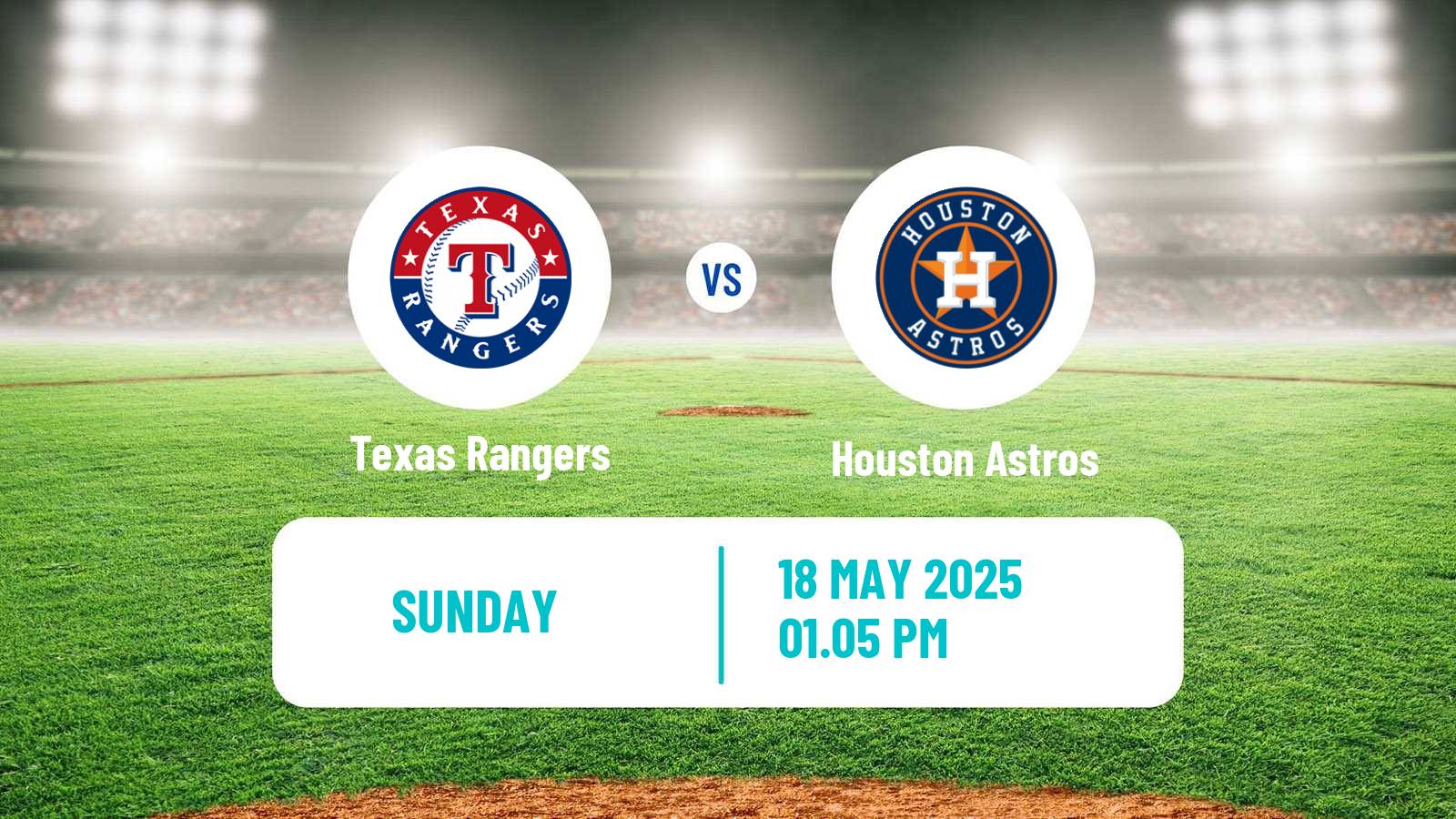 Baseball MLB Texas Rangers - Houston Astros