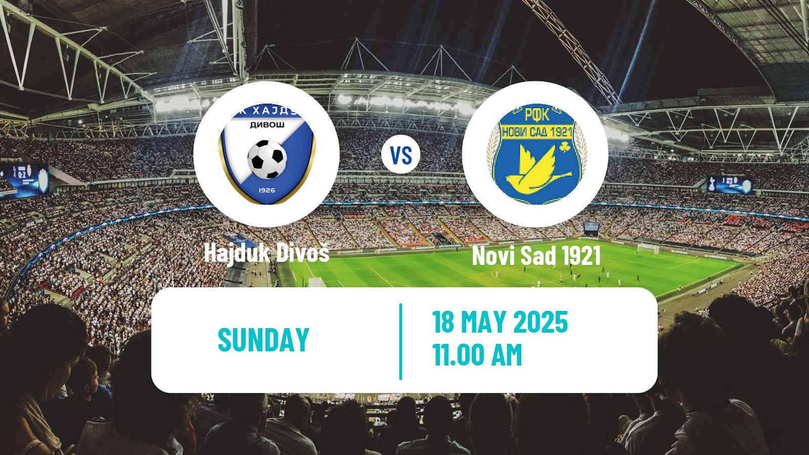 Soccer Serbian Srpska Liga - Vojvodina Hajduk Divoš - Novi Sad 1921