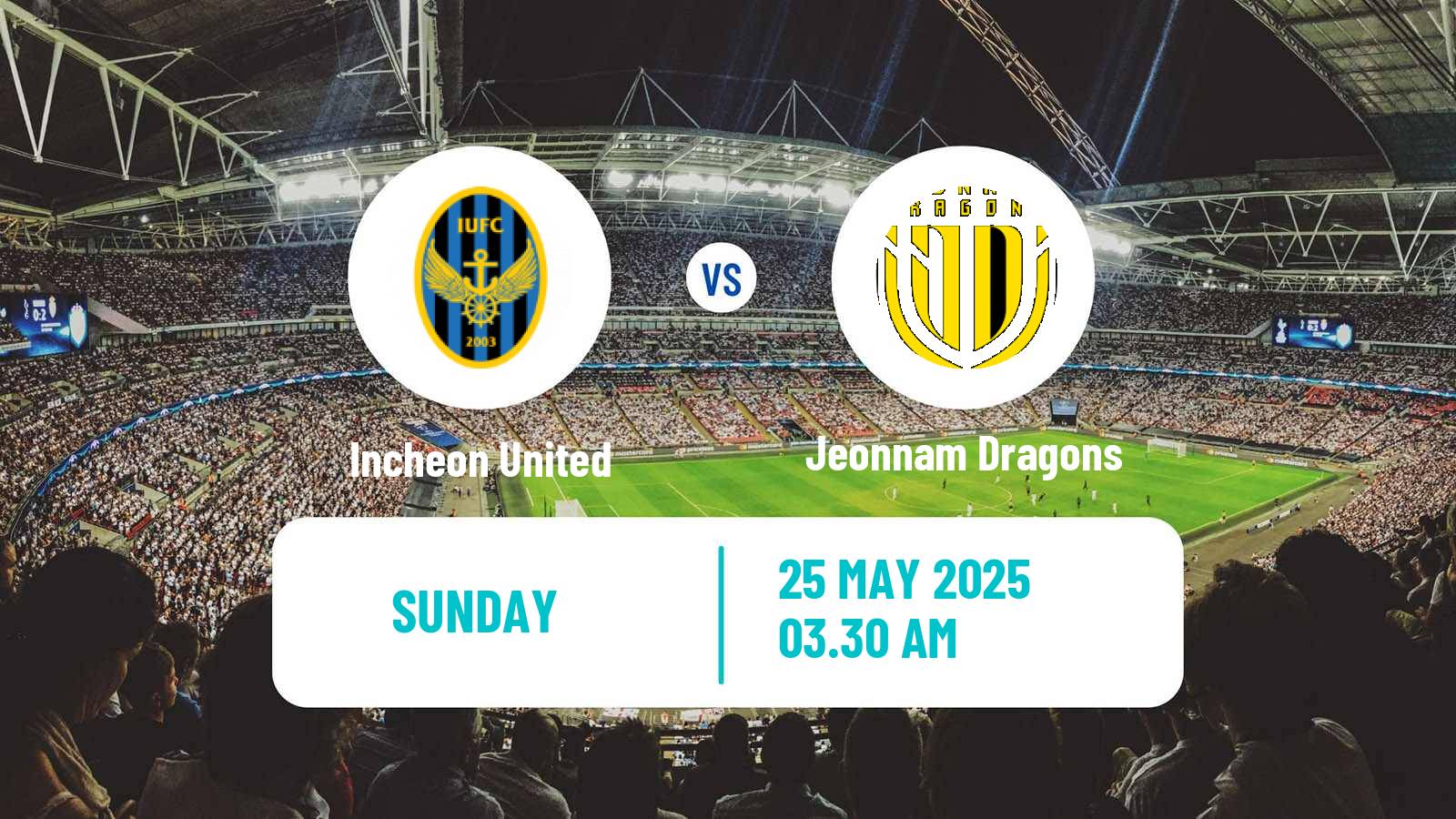 Soccer South Korean K-League 2 Incheon United - Jeonnam Dragons