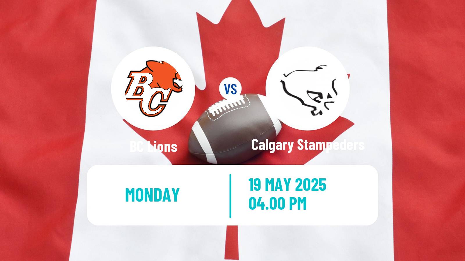 Canadian football CFL BC Lions - Calgary Stampeders