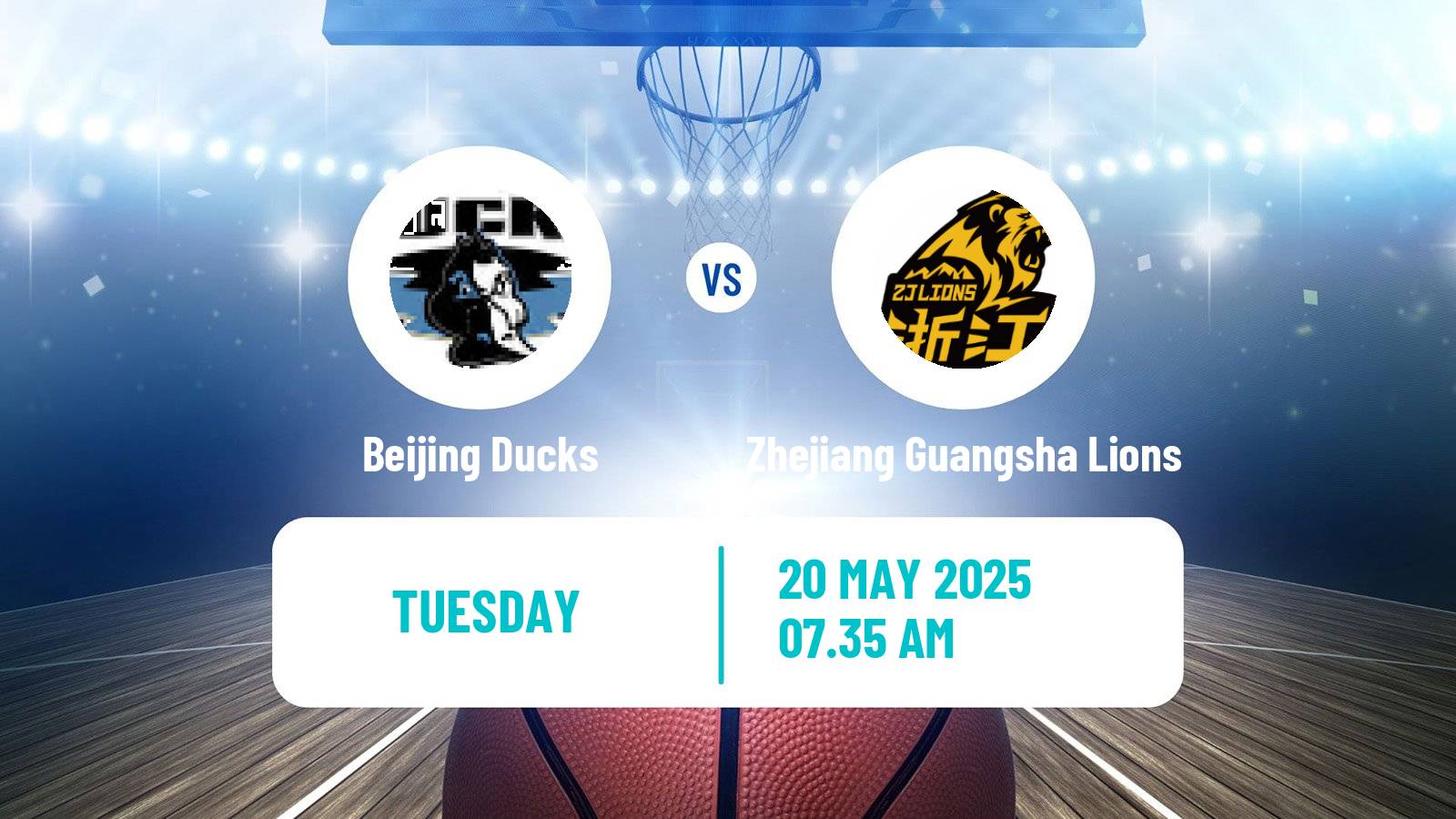 Basketball CBA Beijing Ducks - Zhejiang Guangsha Lions