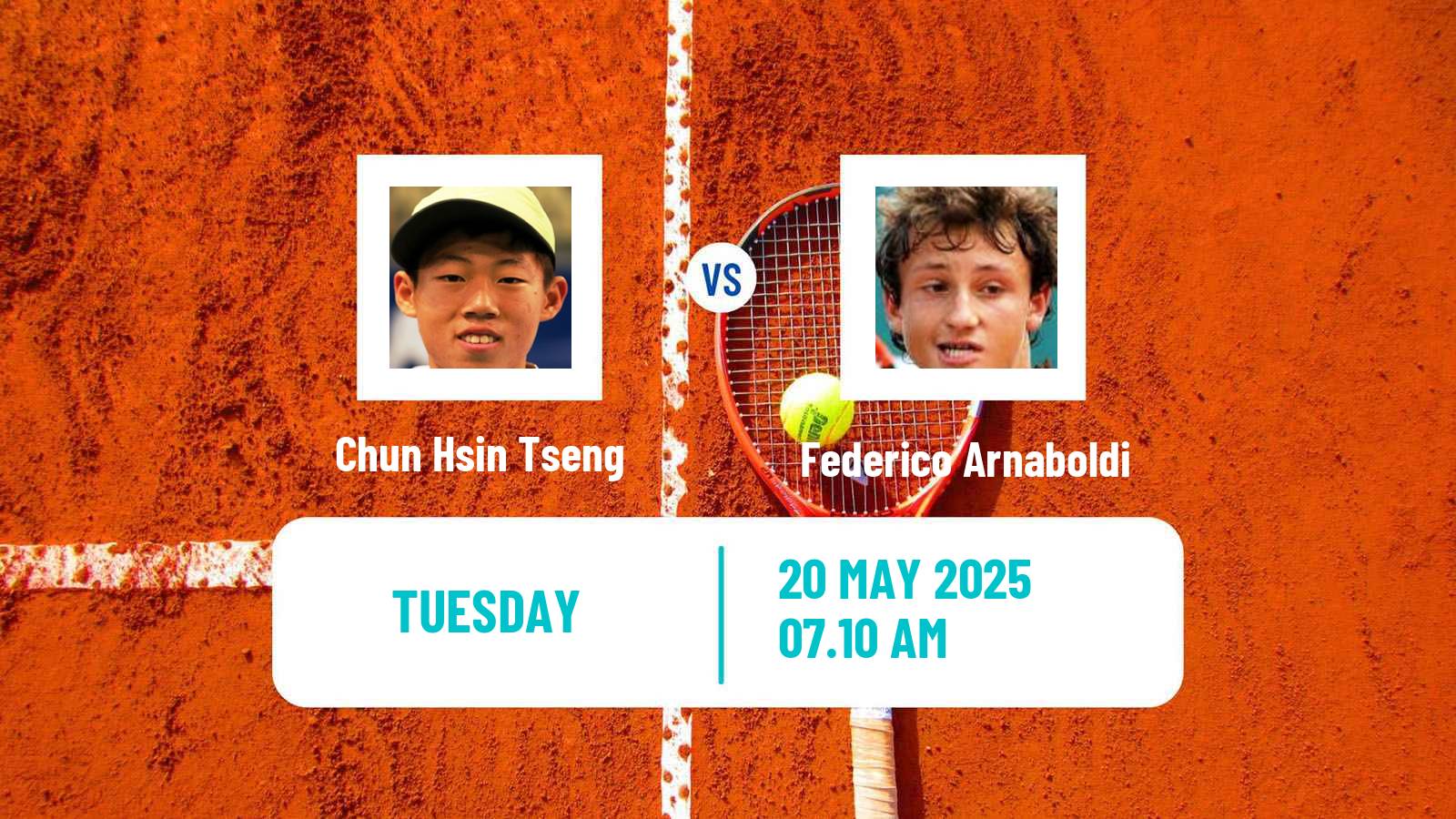 Tennis ATP Roland Garros Chun Hsin Tseng - Federico Arnaboldi
