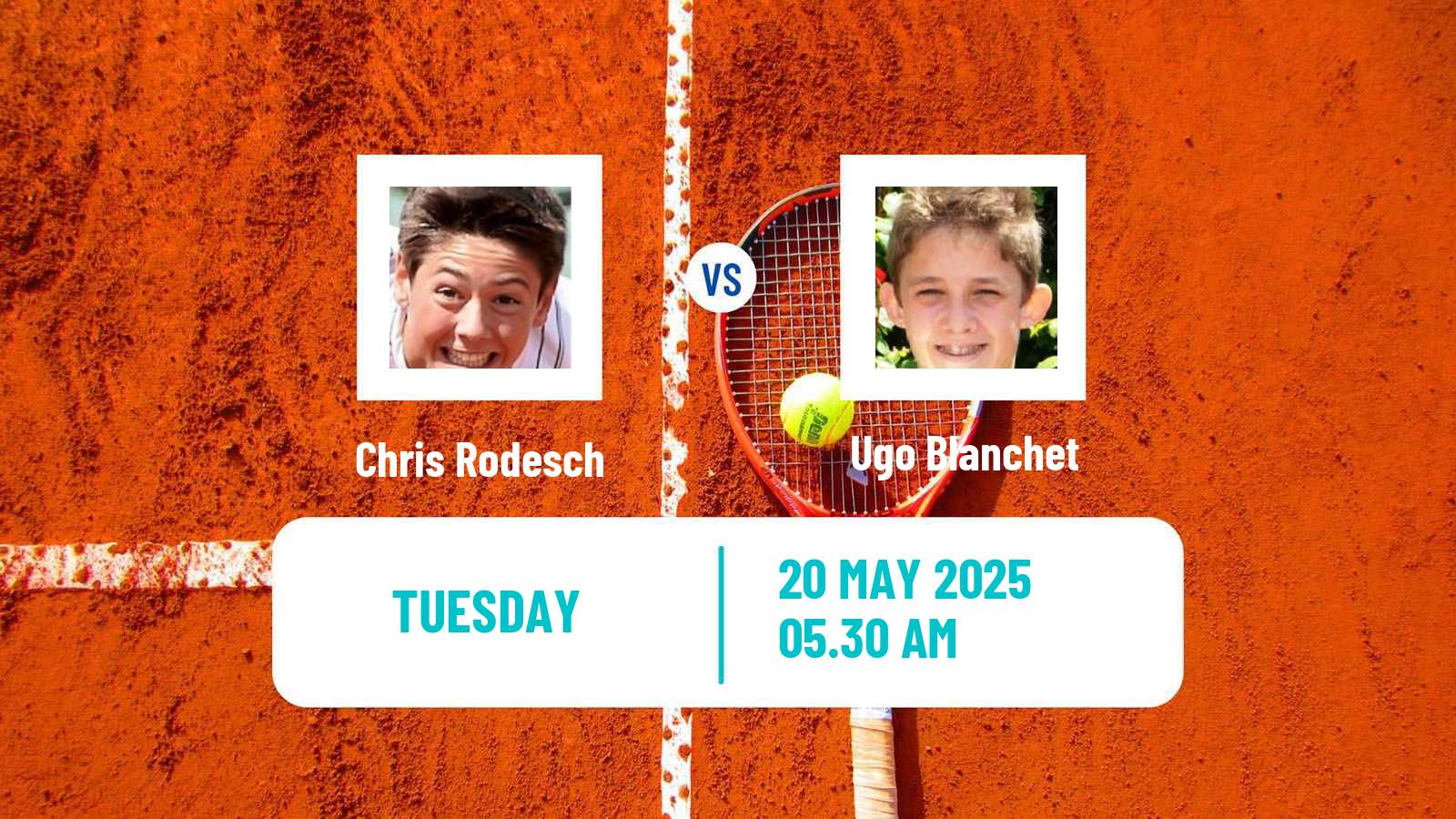 Tennis ATP Roland Garros Chris Rodesch - Ugo Blanchet