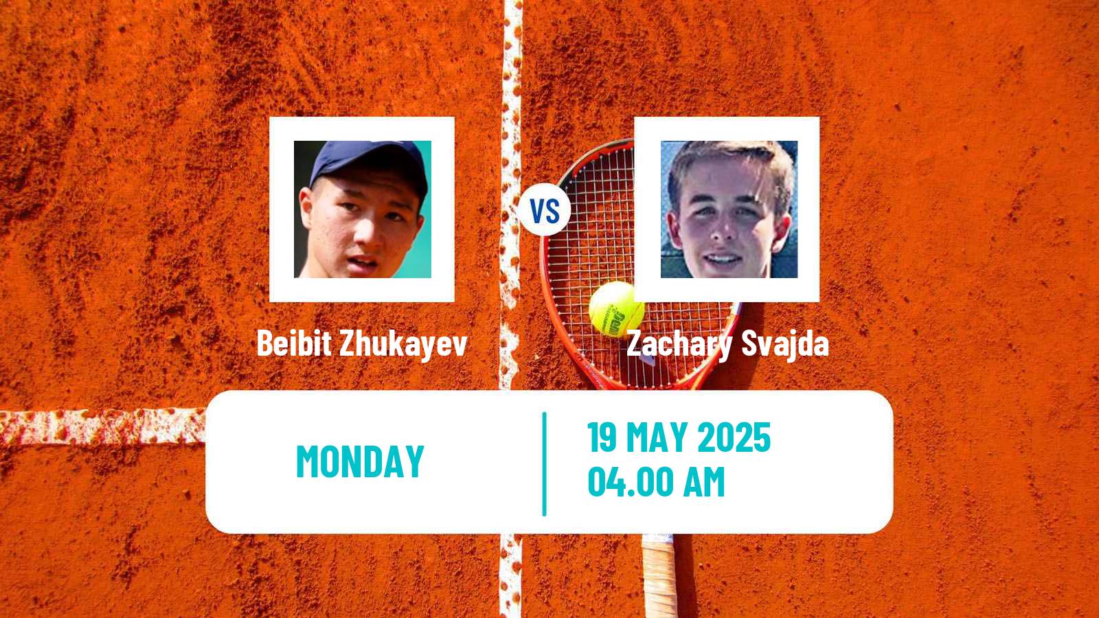 Tennis ATP Roland Garros Beibit Zhukayev - Zachary Svajda