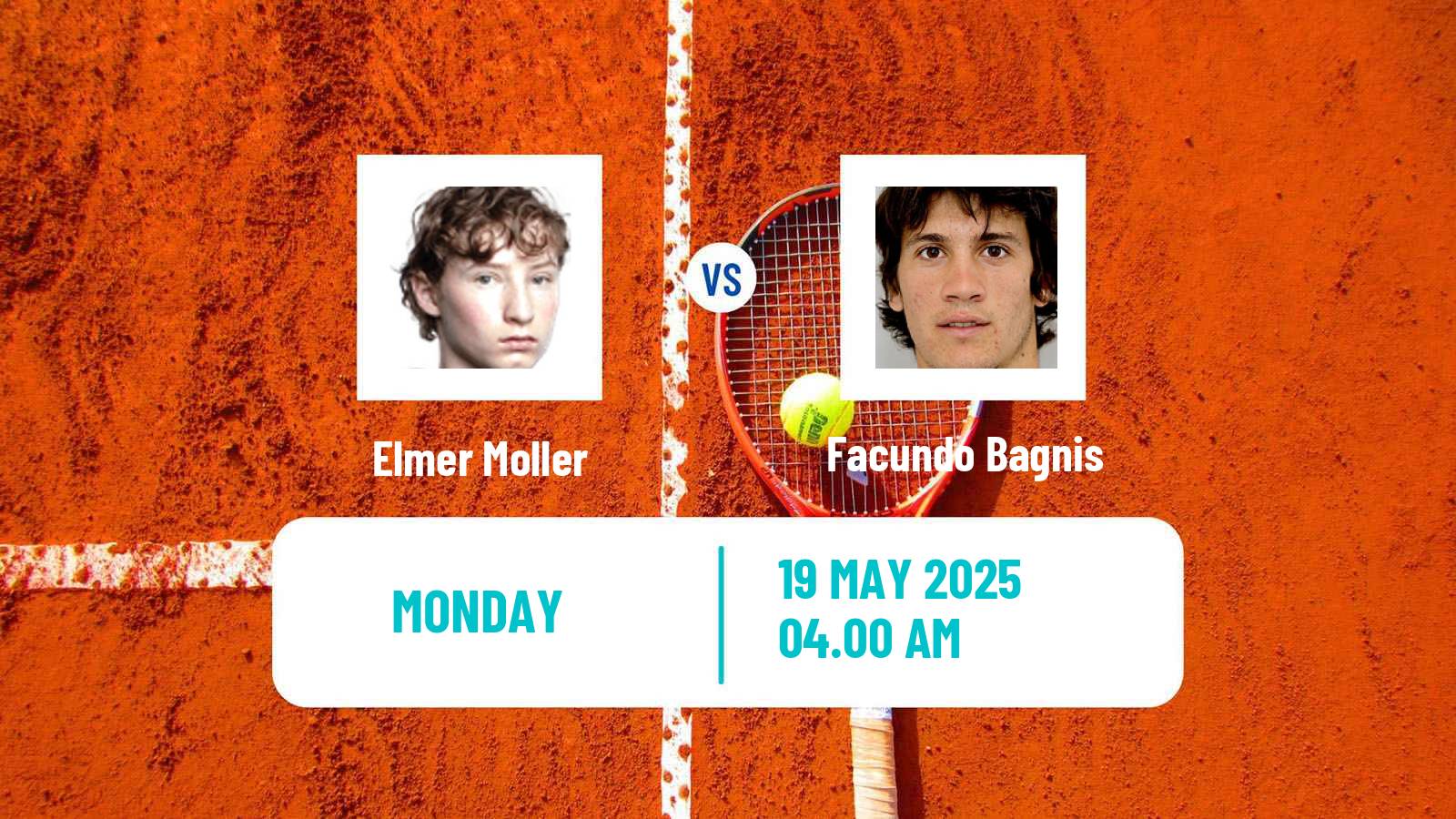 Tennis ATP Roland Garros Elmer Moller - Facundo Bagnis