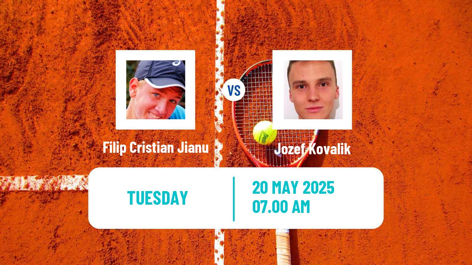 Tennis ATP Roland Garros Filip Cristian Jianu - Jozef Kovalik