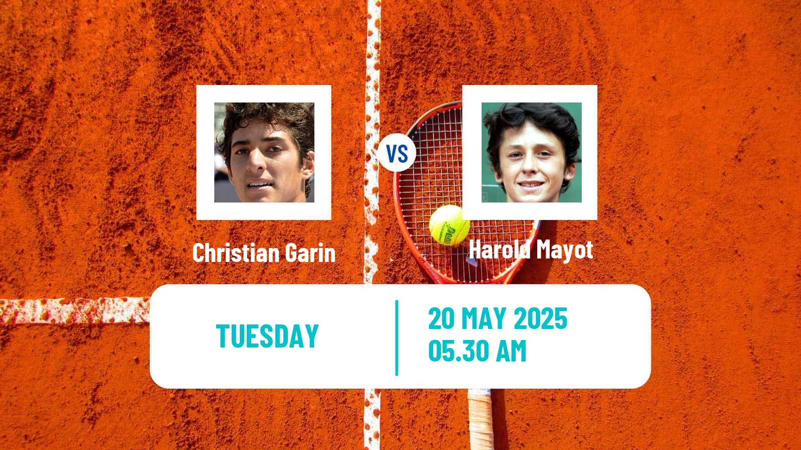 Tennis ATP Roland Garros Christian Garin - Harold Mayot