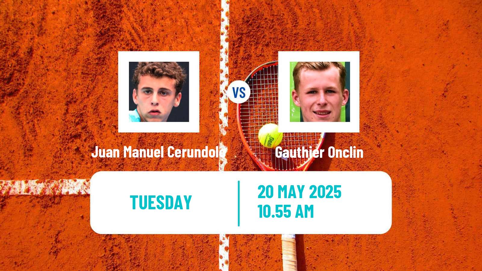 Tennis ATP Roland Garros Juan Manuel Cerundolo - Gauthier Onclin