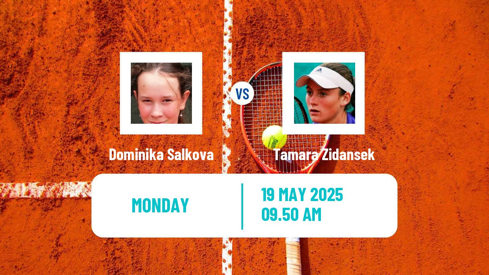 Tennis WTA Roland Garros Dominika Salkova - Tamara Zidansek