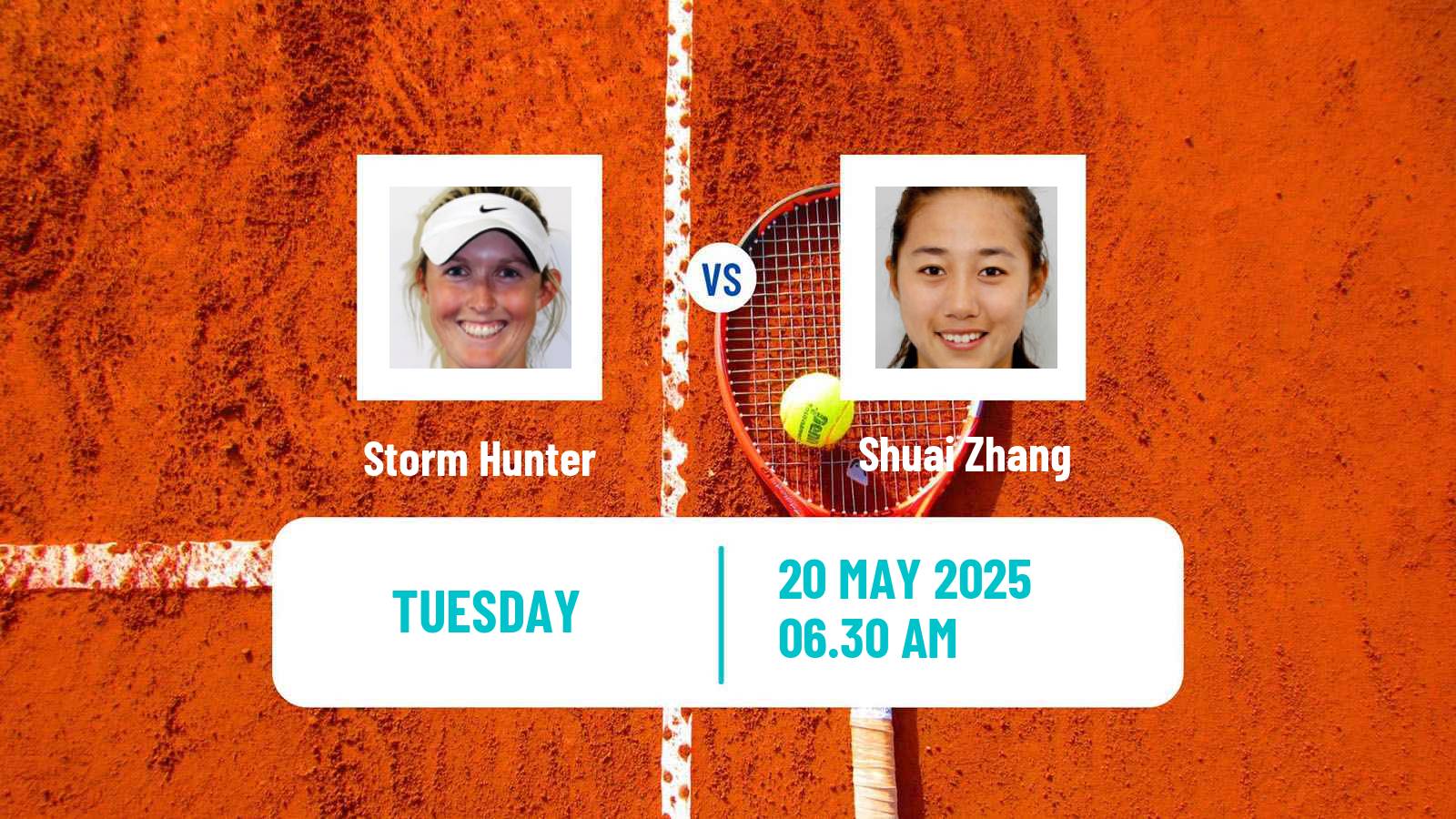 Tennis WTA Roland Garros Storm Hunter - Shuai Zhang