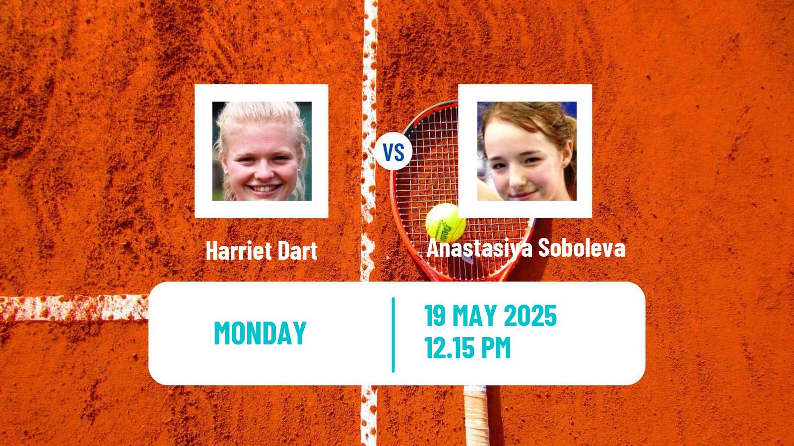 Tennis WTA Roland Garros Harriet Dart - Anastasiya Soboleva
