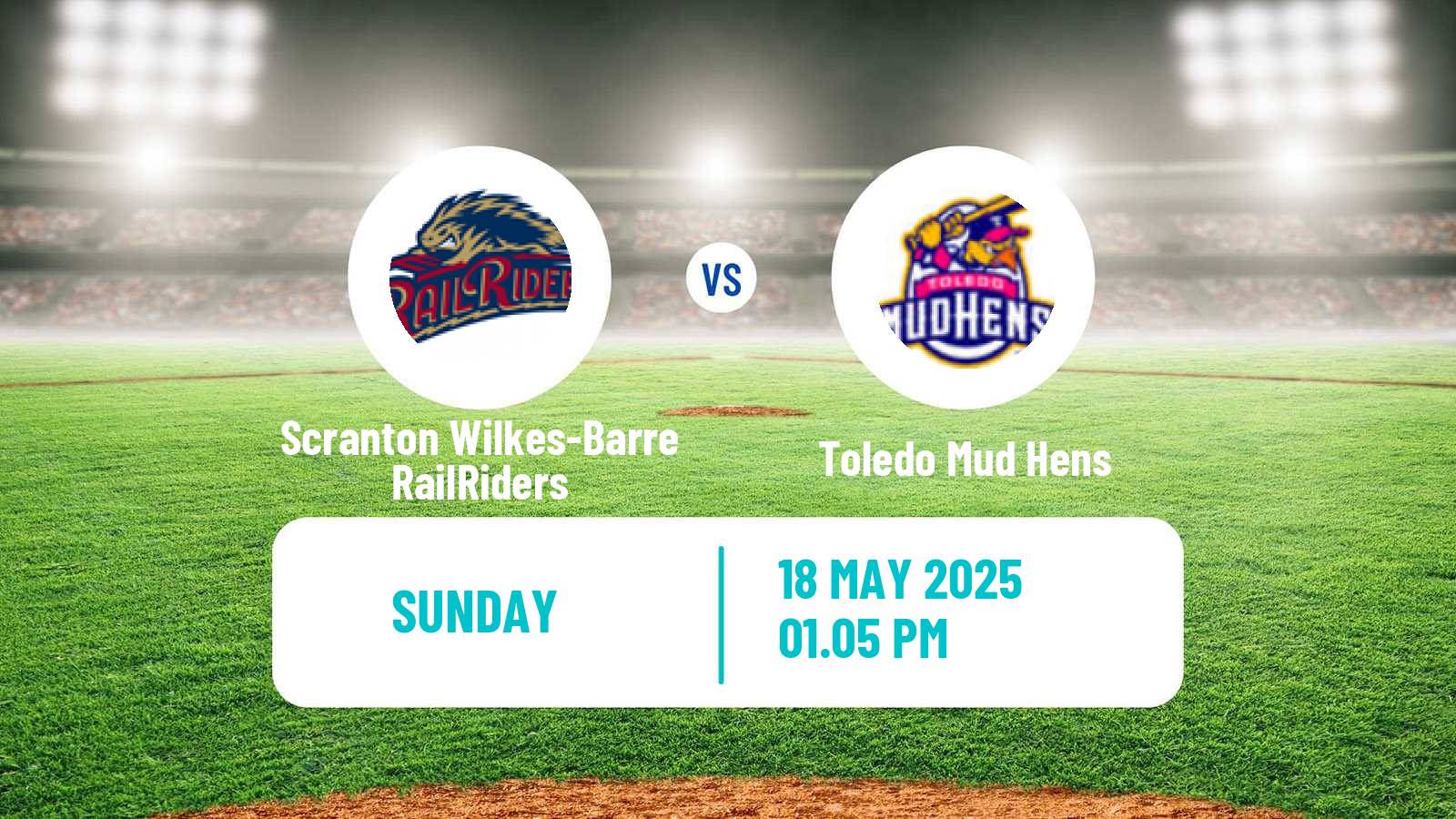Baseball IL Scranton Wilkes-Barre RailRiders - Toledo Mud Hens