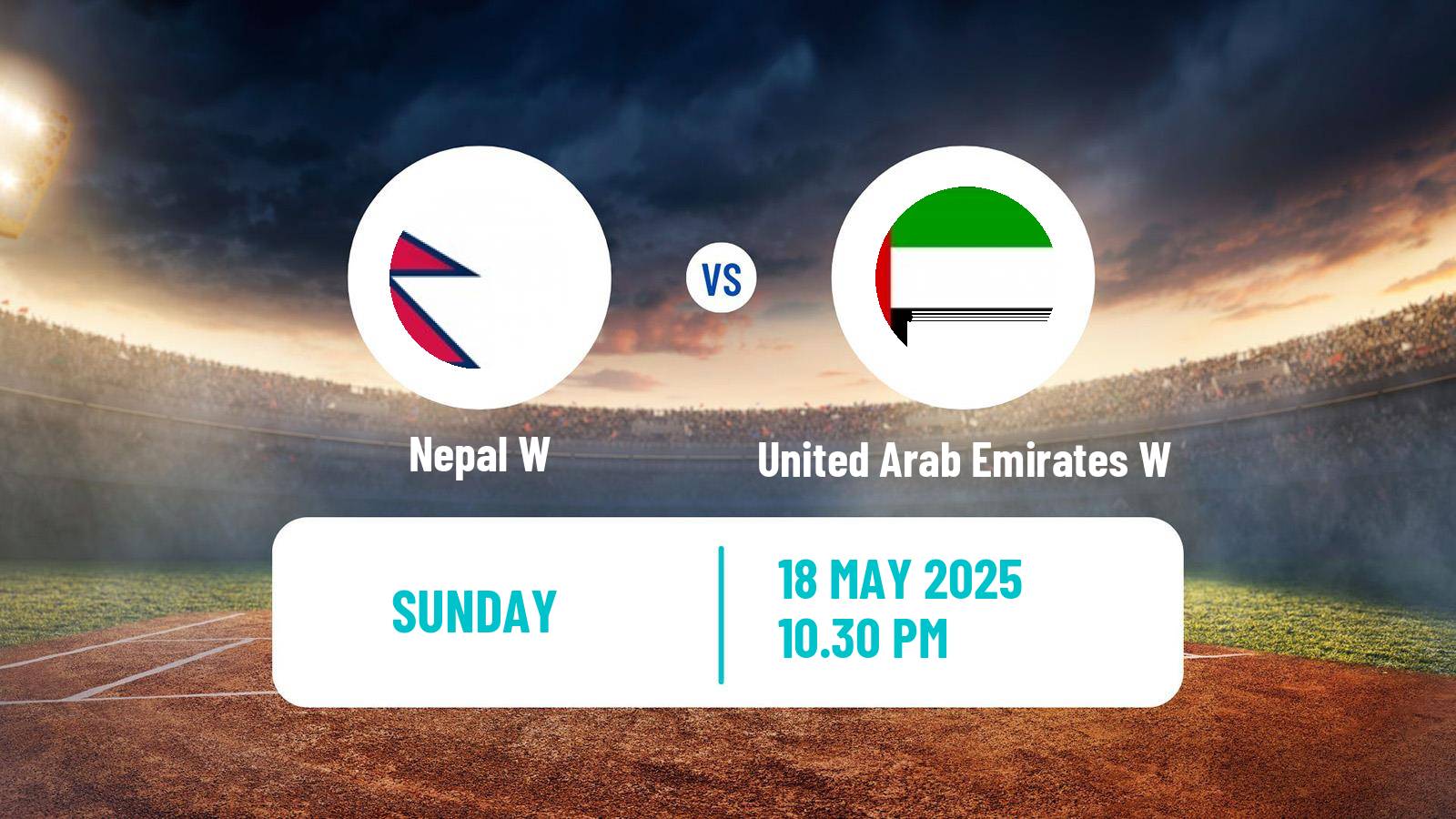 Cricket ICC World Twenty20 Women Nepal W - United Arab Emirates W